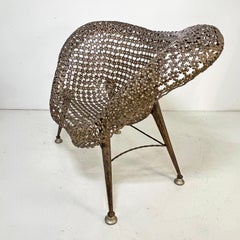 A Fauteuil à Corbeille Bronzed Steel Chair By Raymond Morales, France, Ca. 1990s