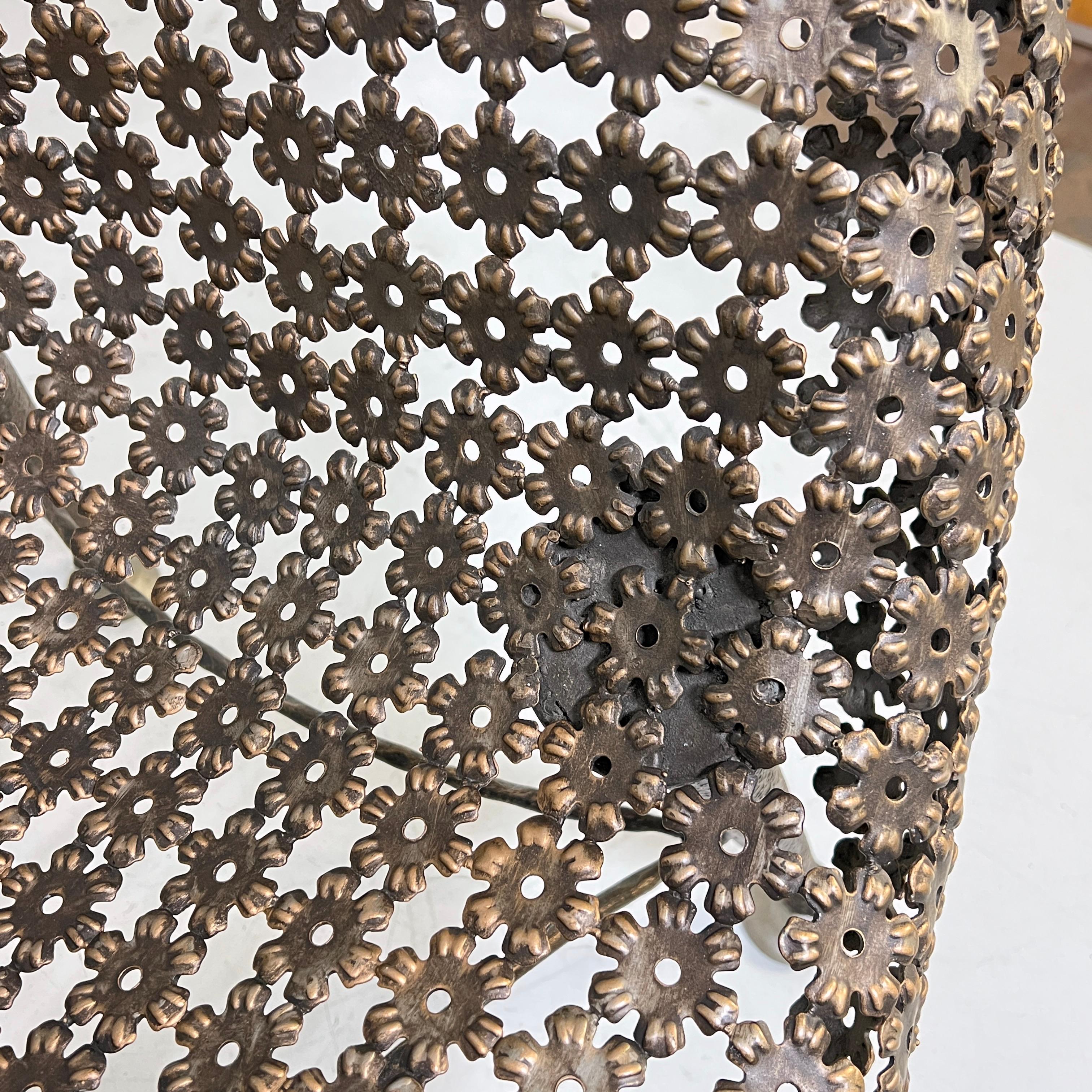 Fauteuil à Corbeille Bronzierter Stahlstuhl von Raymond Morales, Frankreich, ca. 1990s im Angebot 2