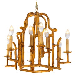 A Faux Bamboo Chandelier