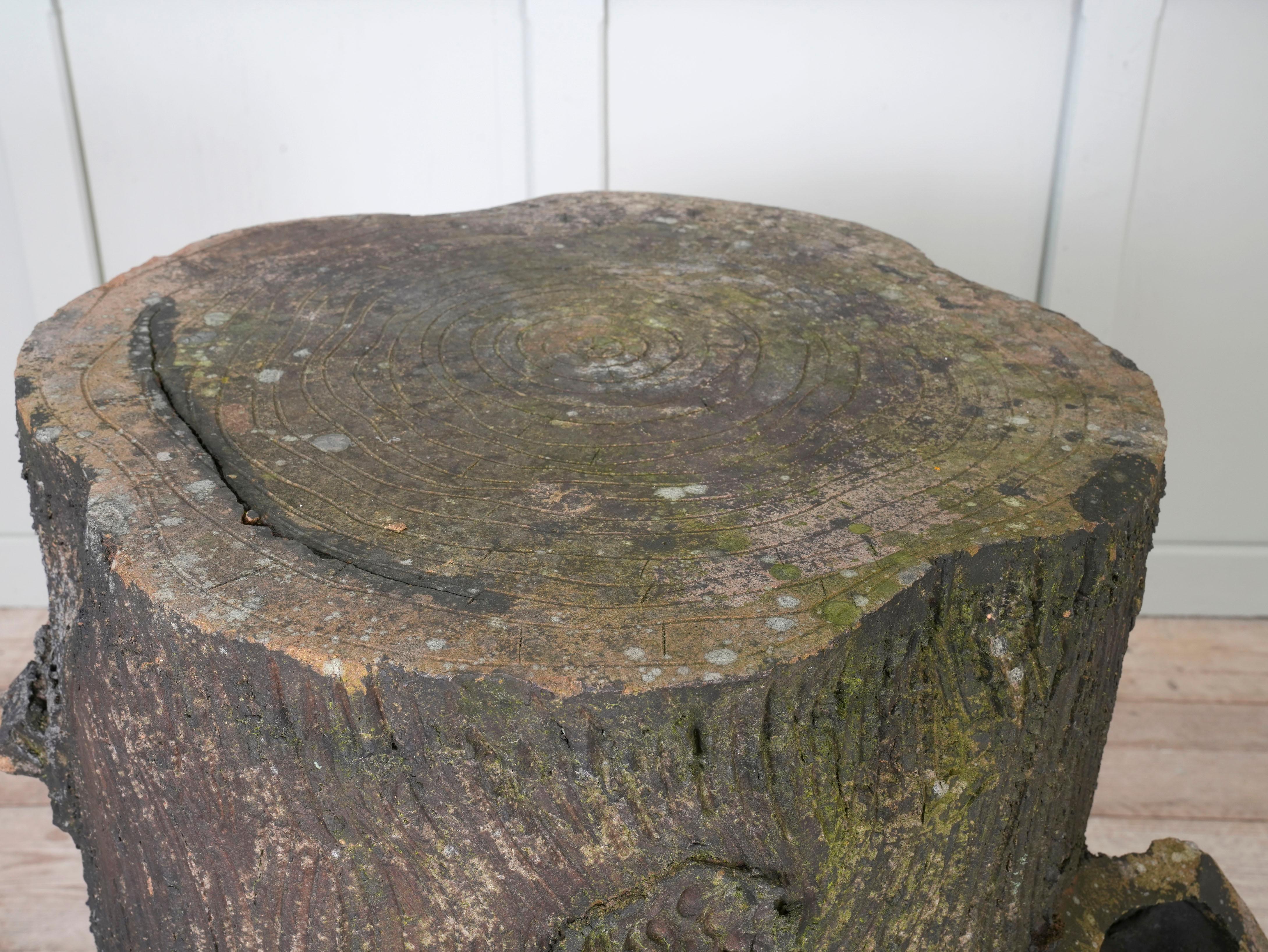Faux Bois Tree Trunk Table In Fair Condition In Conwy, GB
