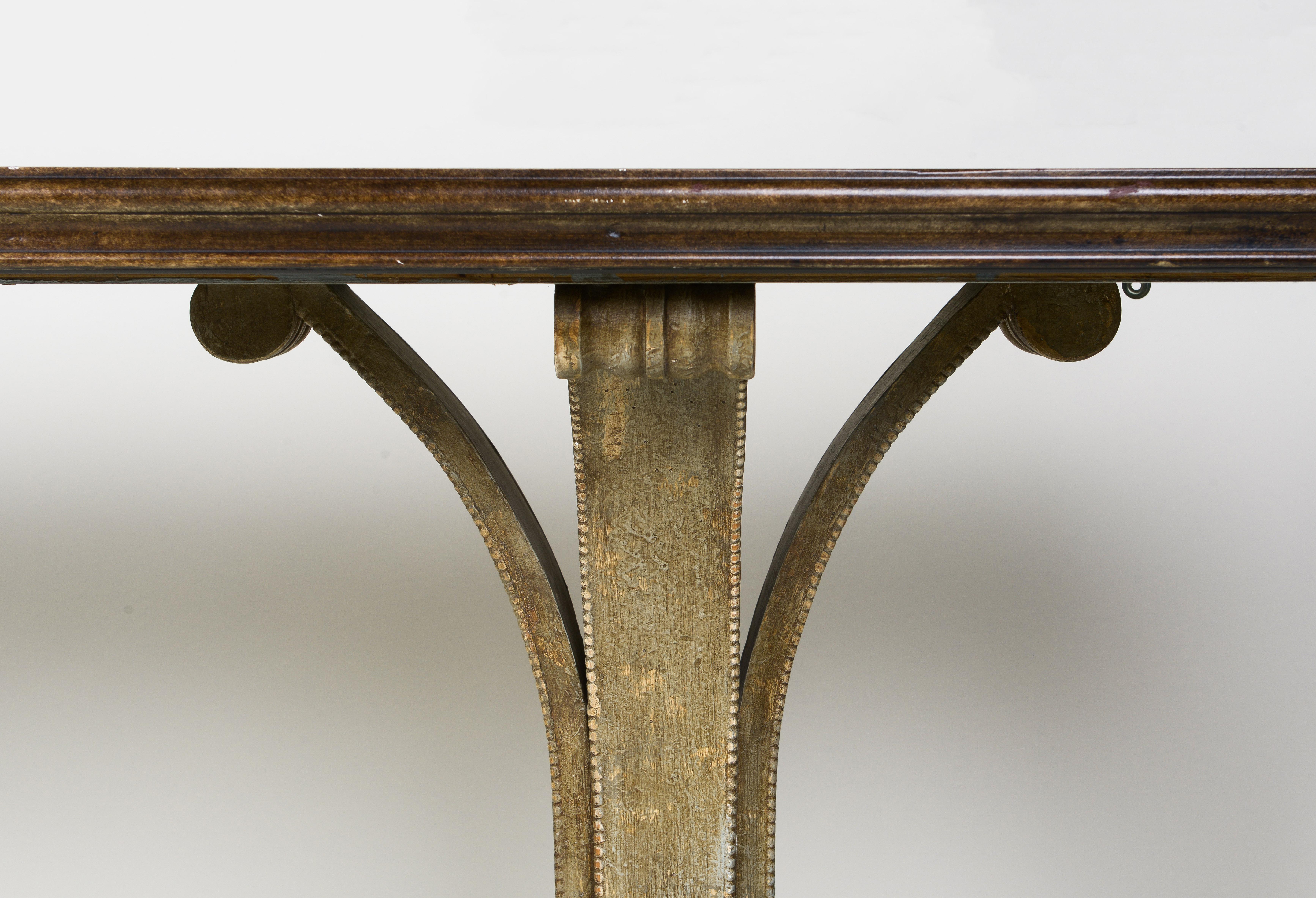 20th Century Faux Painted and Antiqued Console Table For Sale