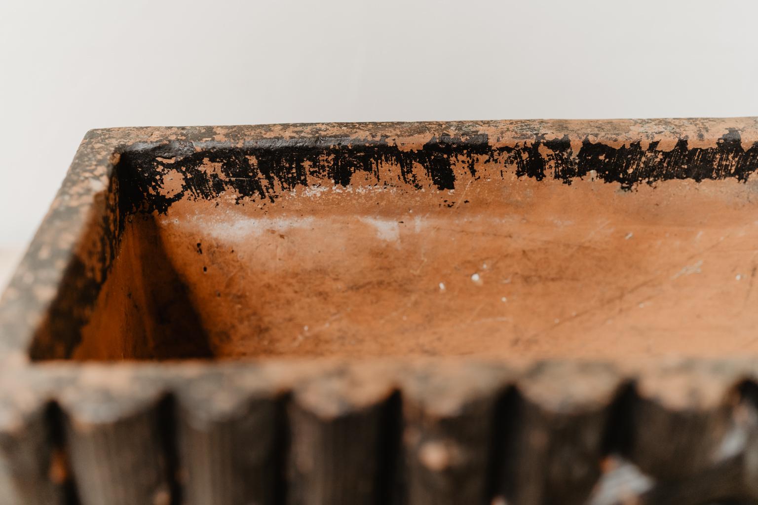 Faux Timber Painted Terra Cotta Planter, England, Late 19th Century in vendita 2