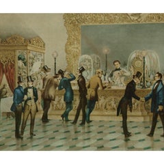 „Elegant Hospitality“ Bar At Gentlemen''s Private Club c1854 Druck