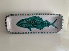 A. Fazio Hand-Painted Fish Platter, Vallauris, France, 1950s