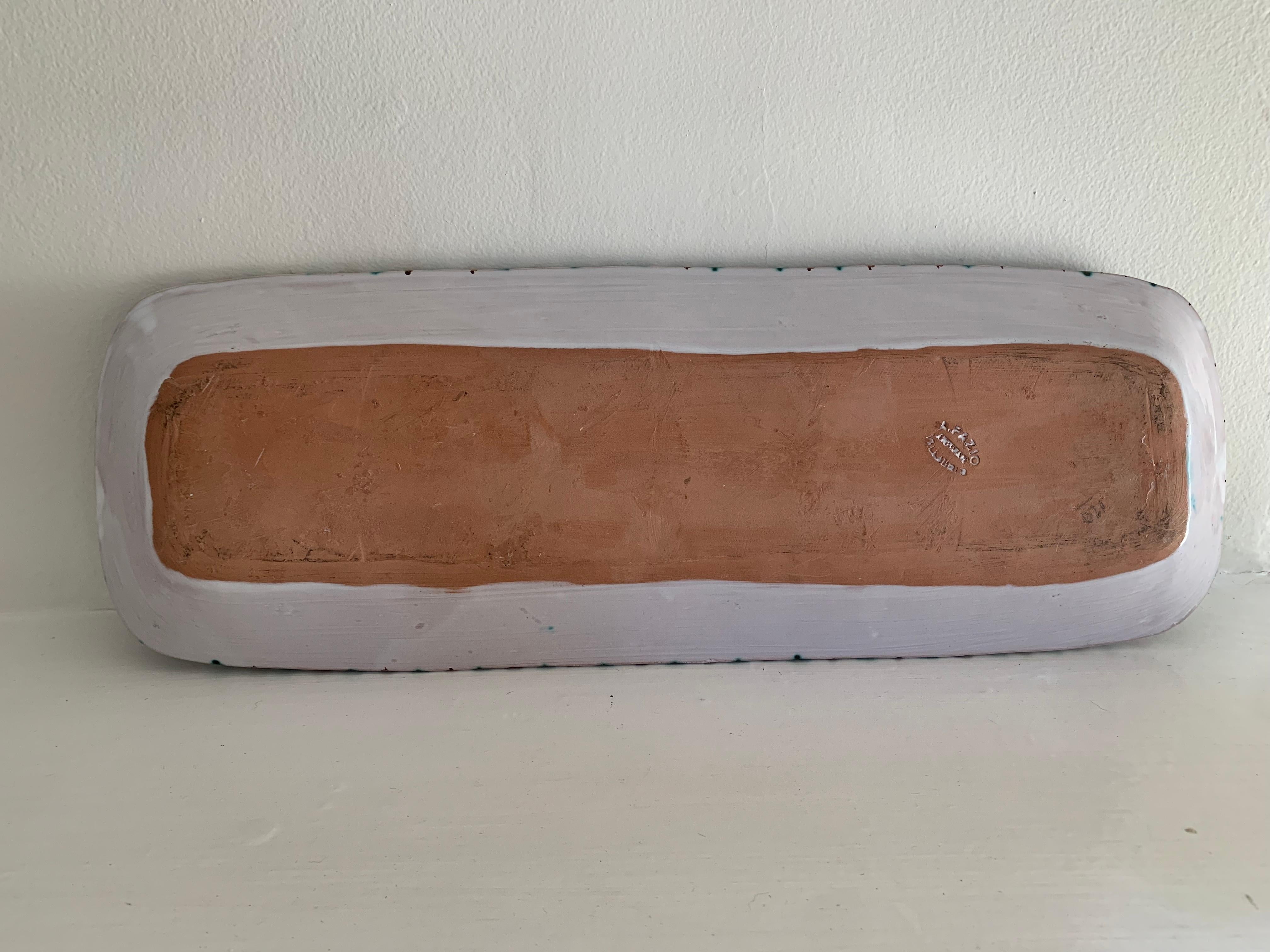 A. Fazio Hand-Painted Fish Platter, Vallauris, France, 1950s For Sale 1