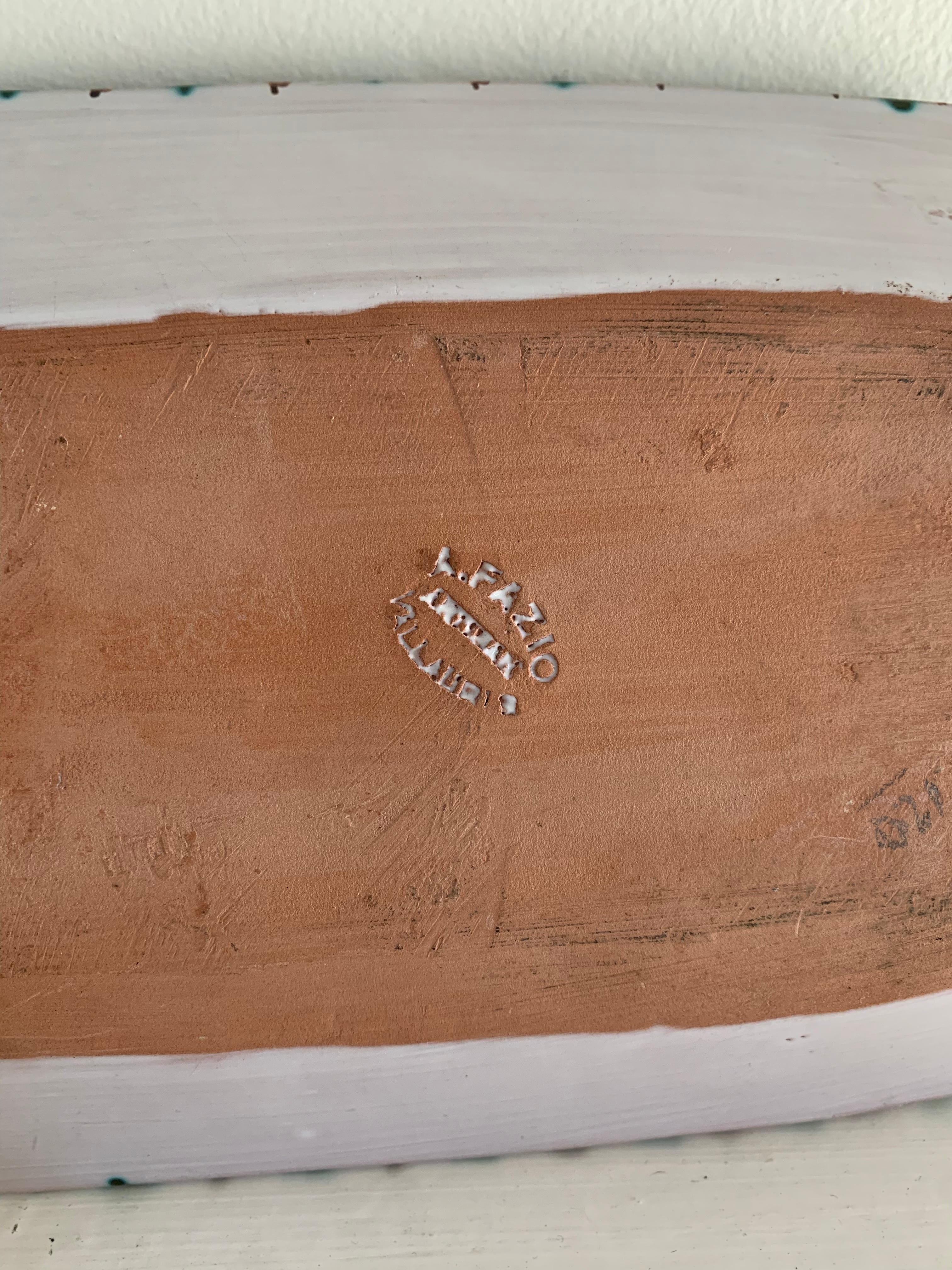 A. Fazio Hand-Painted Fish Platter, Vallauris, France, 1950s For Sale 2