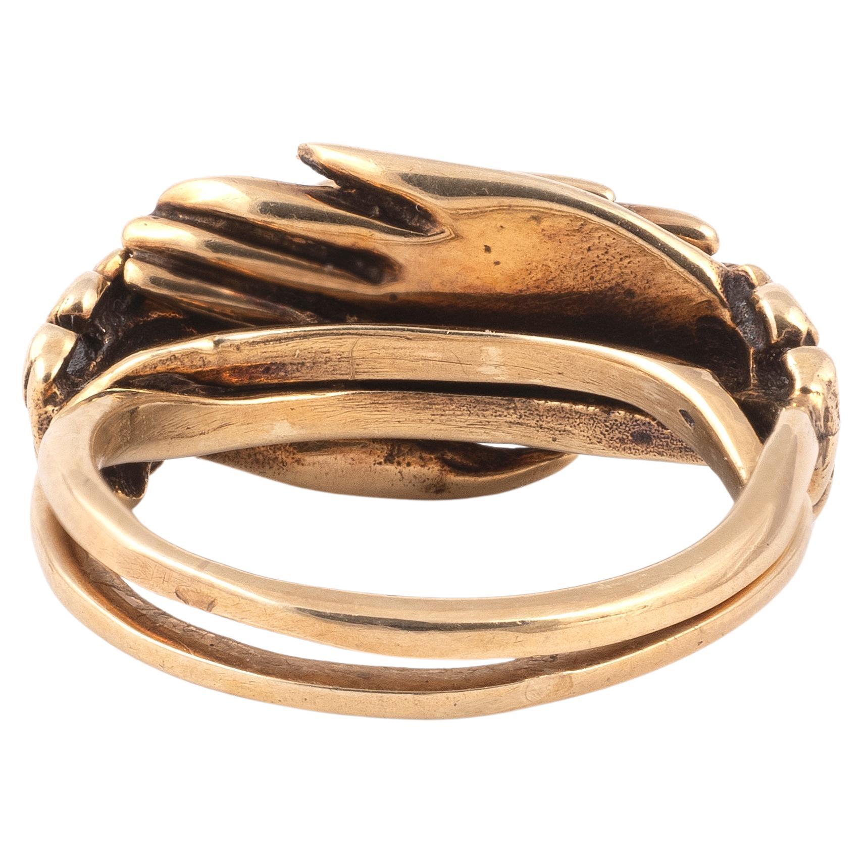 Women's or Men's A Fede Ring Conveying Love And Loyalty 18th Century For Sale