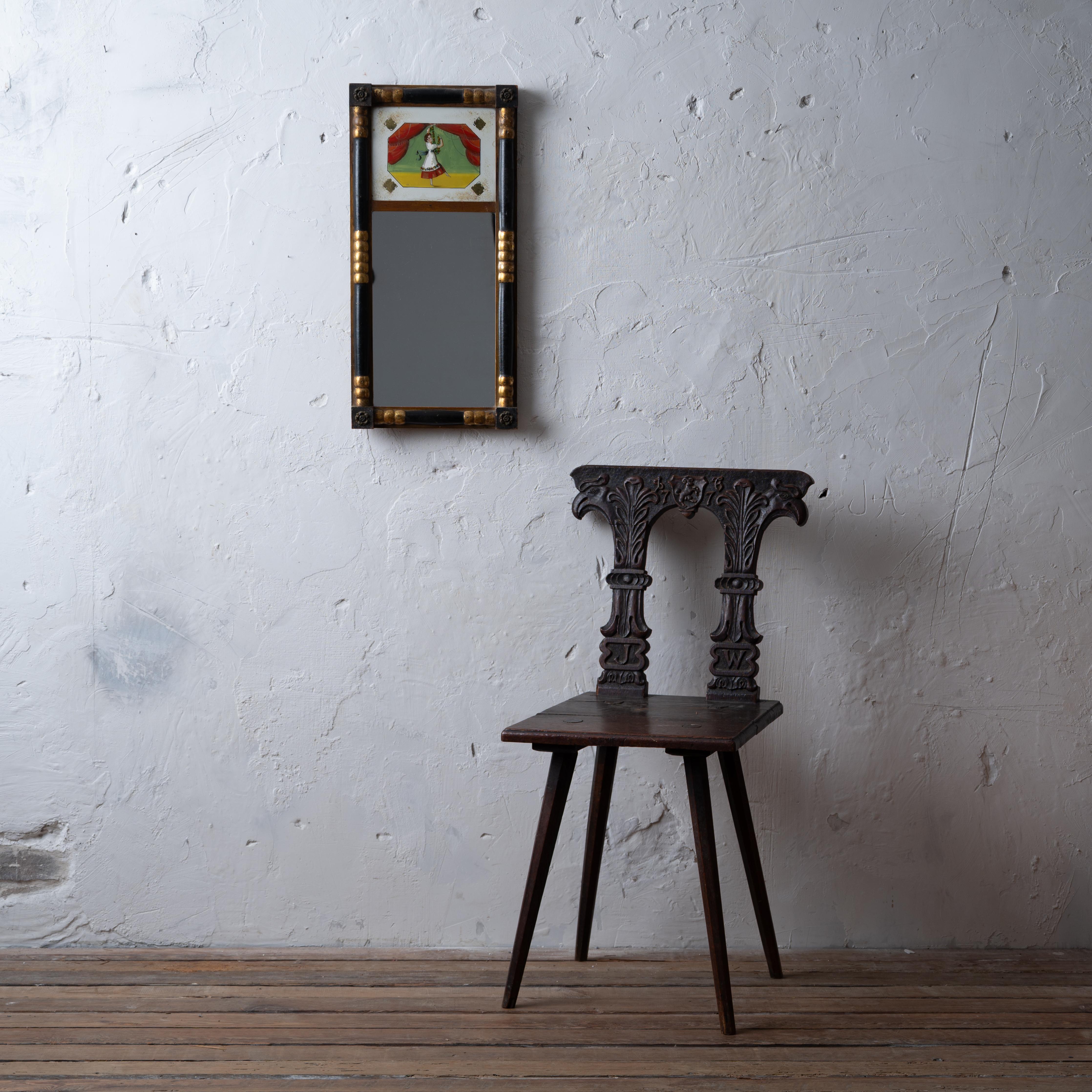 Fédéral Miroir en églomisé Feder, 19e siècle en vente