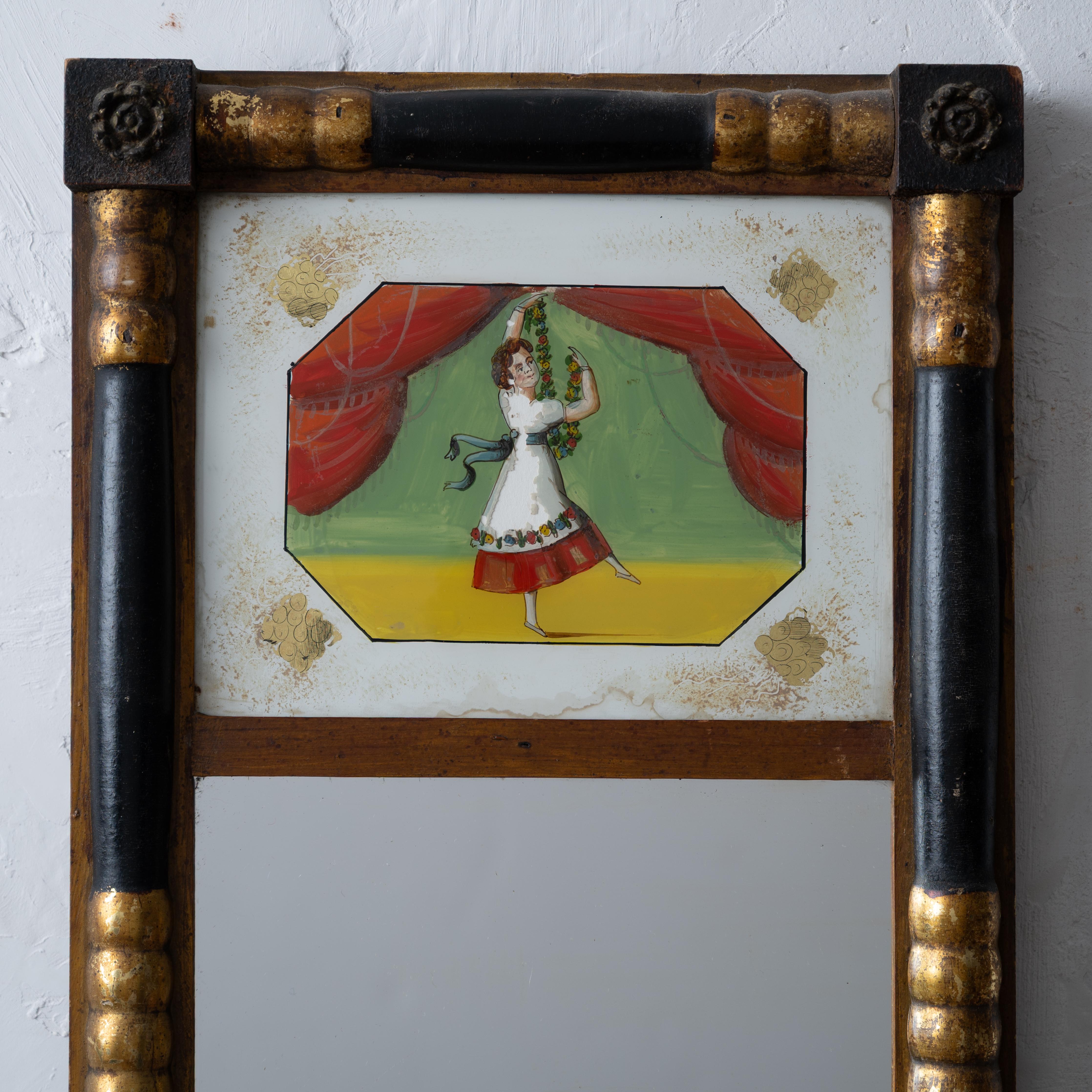 Inconnu Miroir en églomisé Feder, 19e siècle en vente