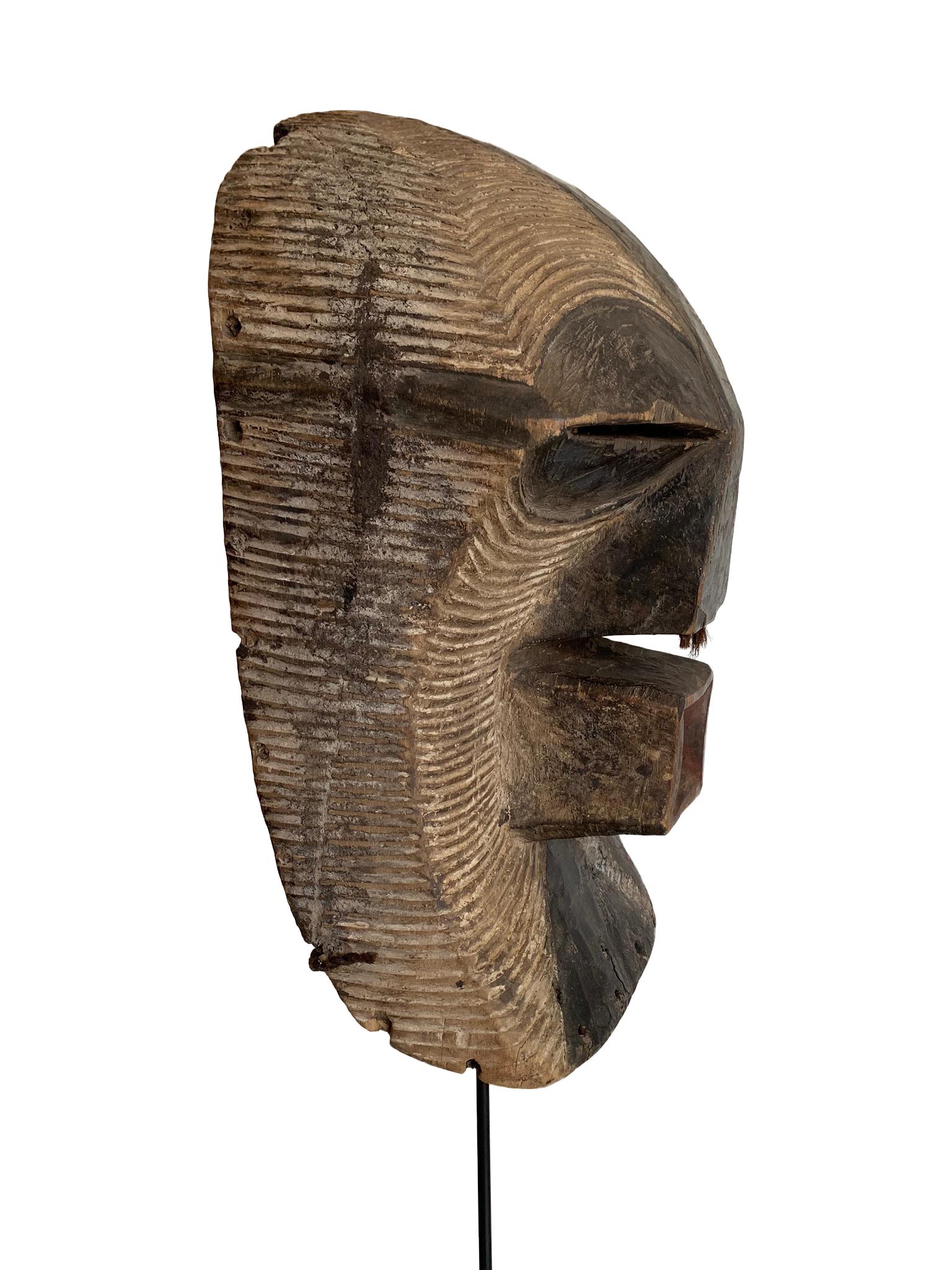 Congolese Female Songye Kifwebe Hand Carved Ceremonial Mask