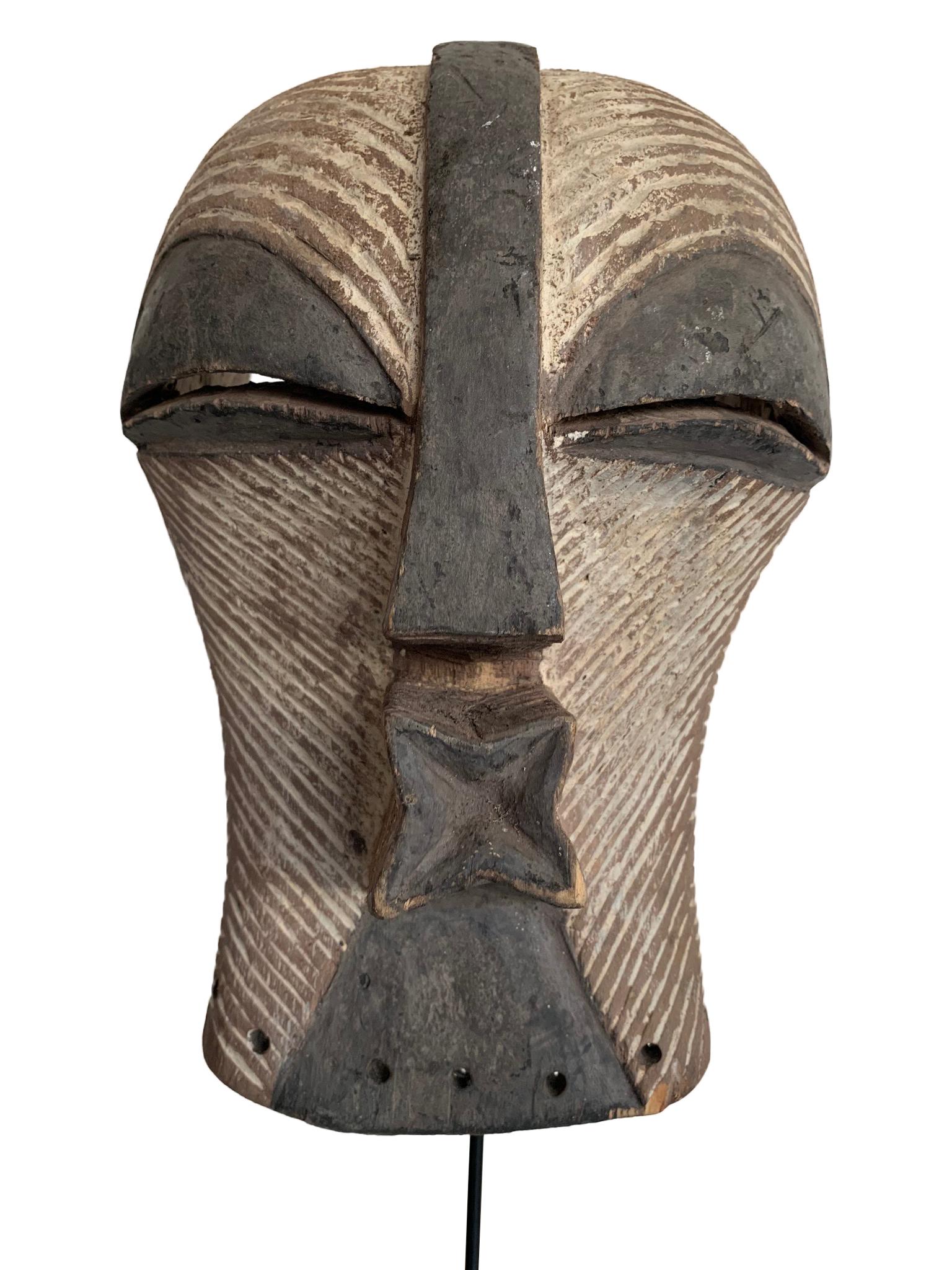 Congolese Female Songye Kifwebe Hand Carved Ceremonial Mask