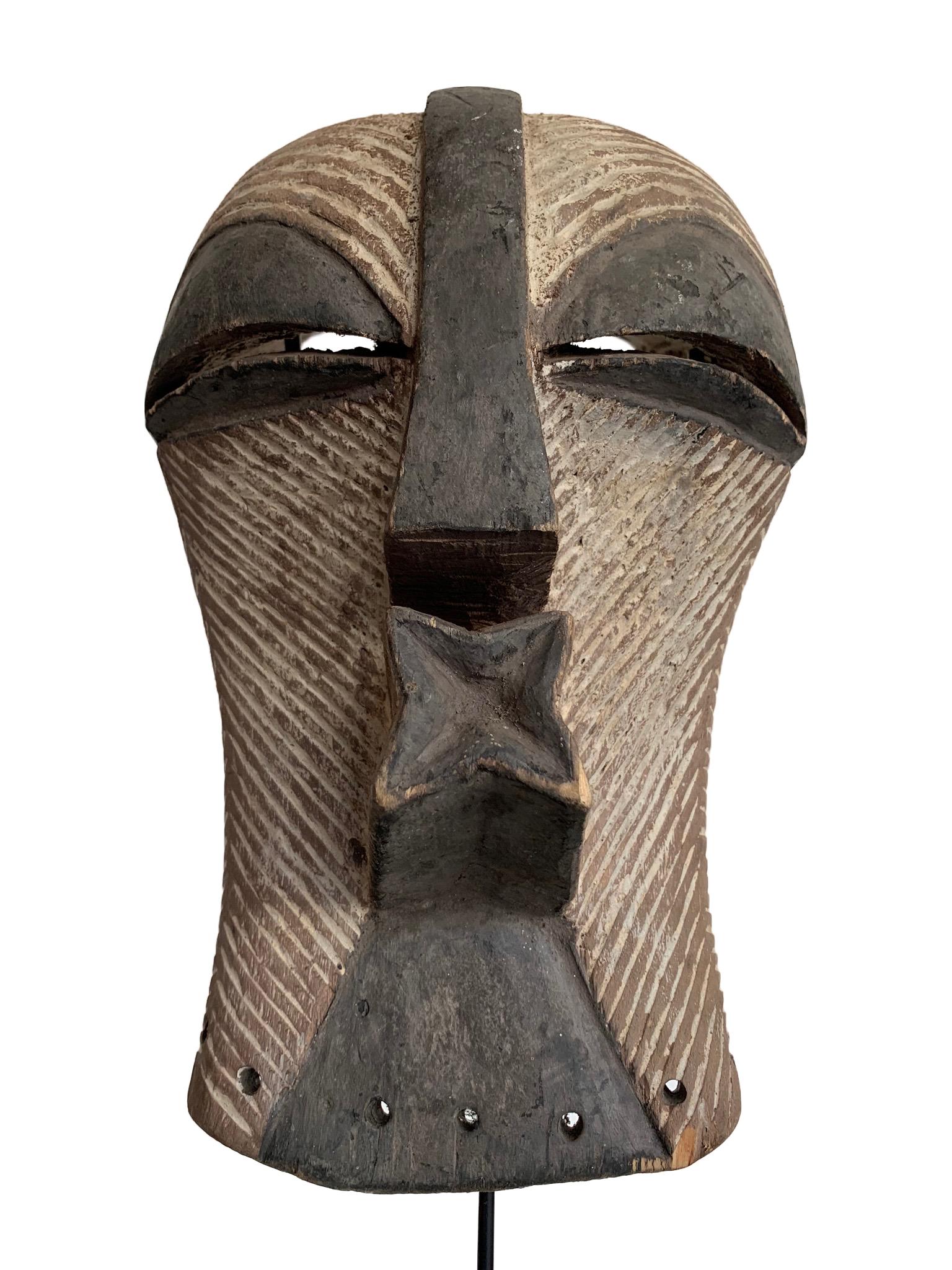Wood Female Songye Kifwebe Hand Carved Ceremonial Mask