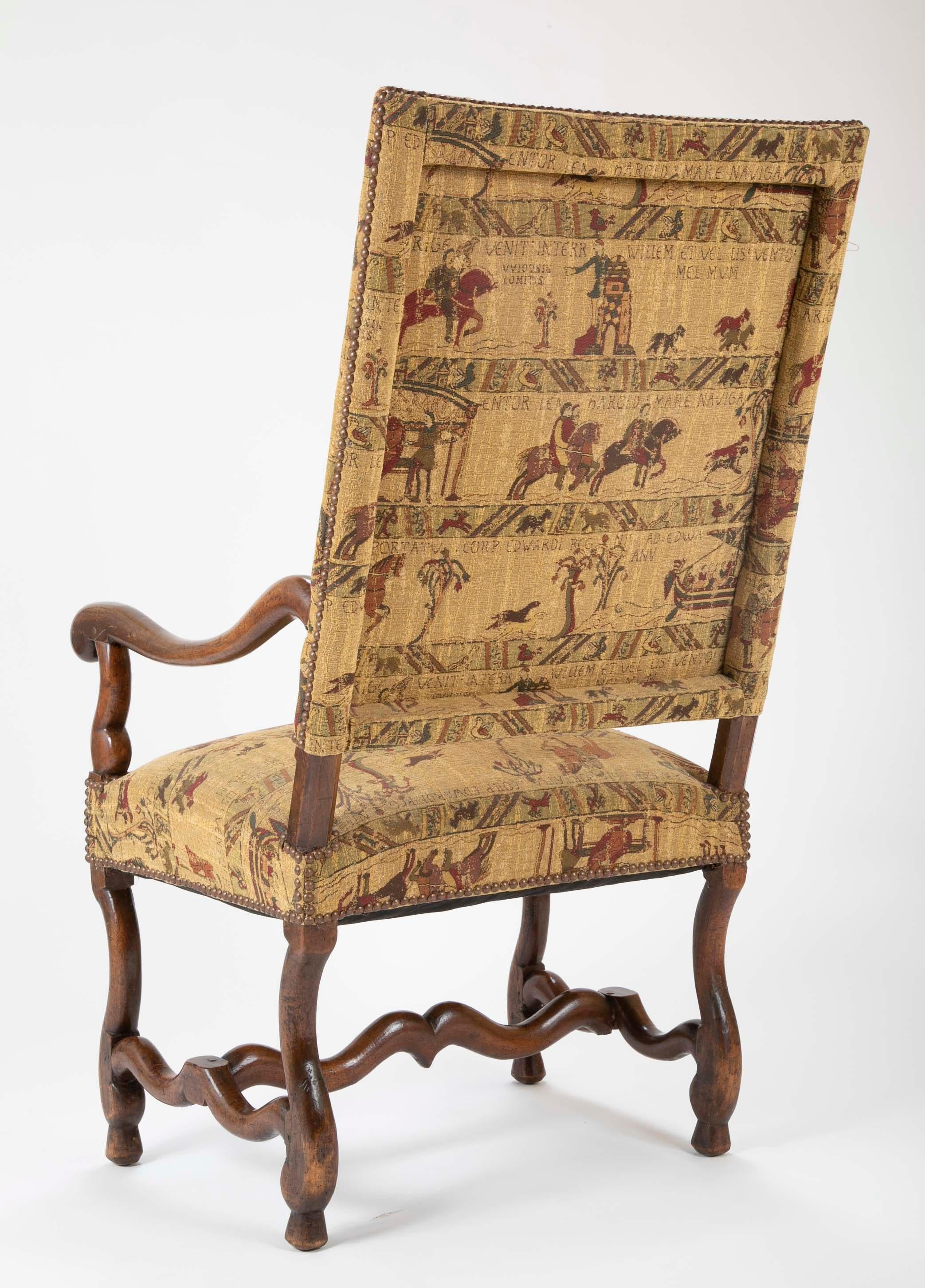 French Louis XIII Style Walnut Armchair 10
