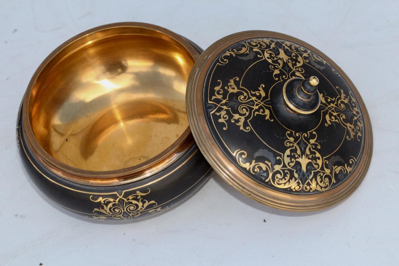 Ferdinand Barbedienne Damascene Gold and Silver Inlaid Bronze Box 3