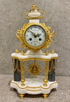 Ferdinand Berthoud. Louis XVI Ormolu Mounted Marble 3 Piece Clock Set 1770