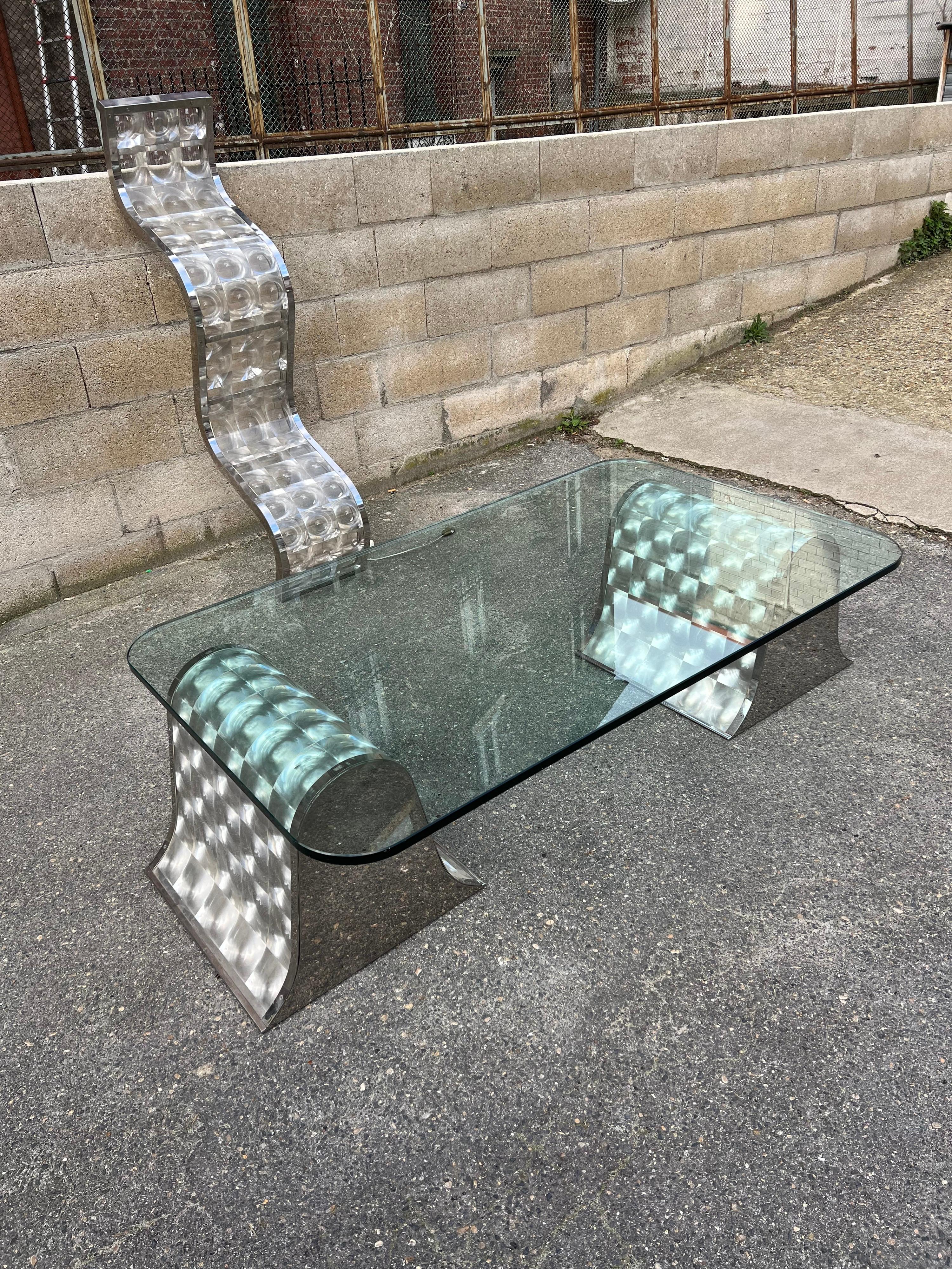 Modern Fiberglass Custom Made Coffee Table For Sale