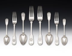 Fiddle & Thread Flatware Set Made in London in 1862 by Francis Higgins