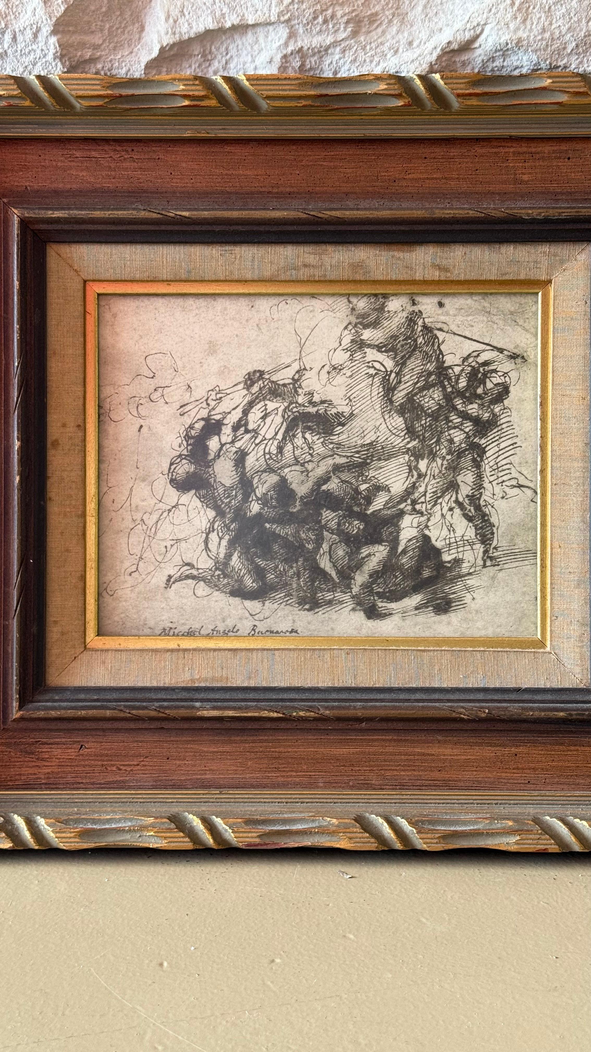 Italiano Stampa figurativa gestuale di Michelangelo Buonarosa, inizio XIX sec. in vendita