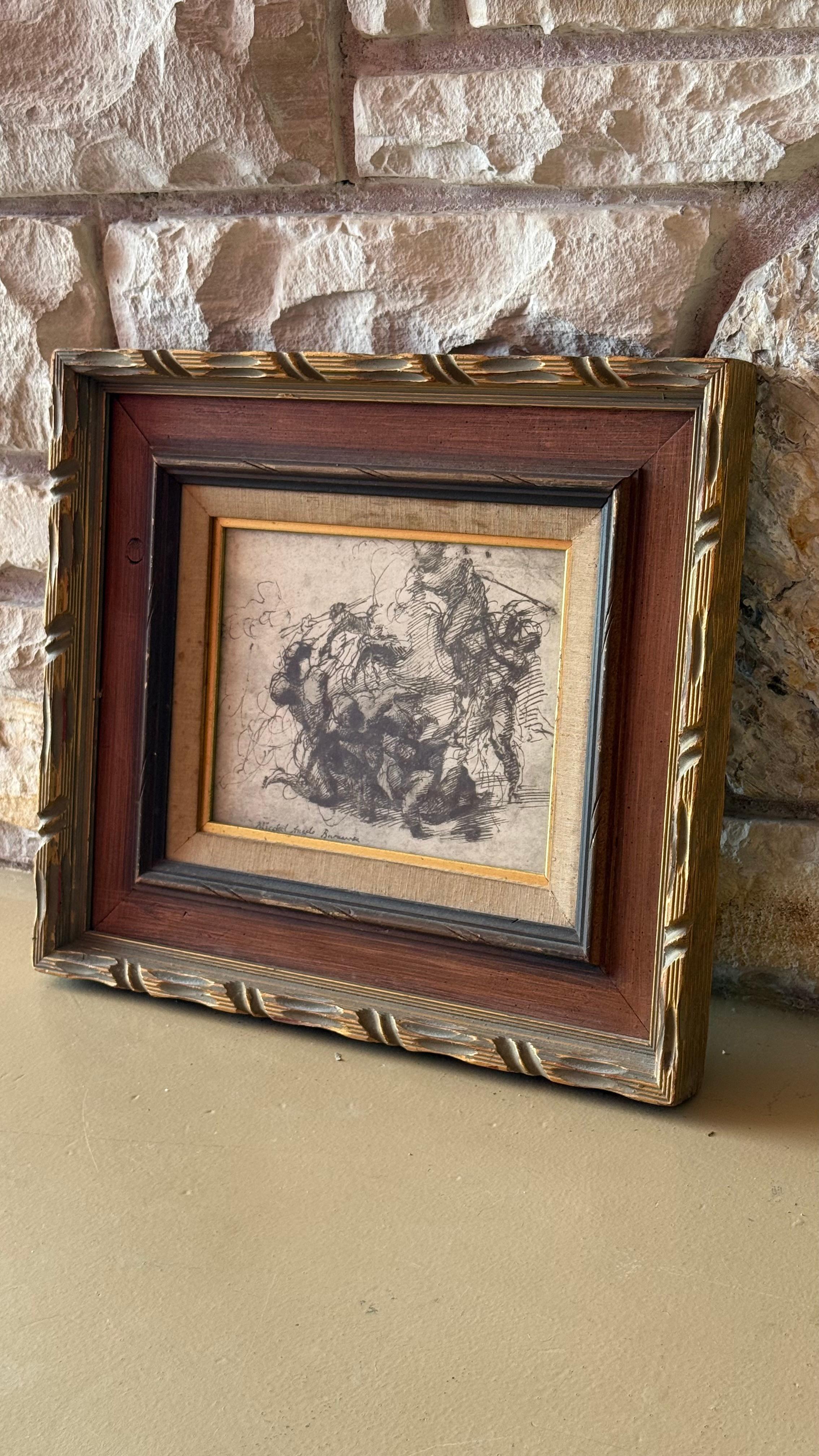 Stampa figurativa gestuale di Michelangelo Buonarosa, inizio XIX sec. In condizioni buone in vendita a View Park, CA