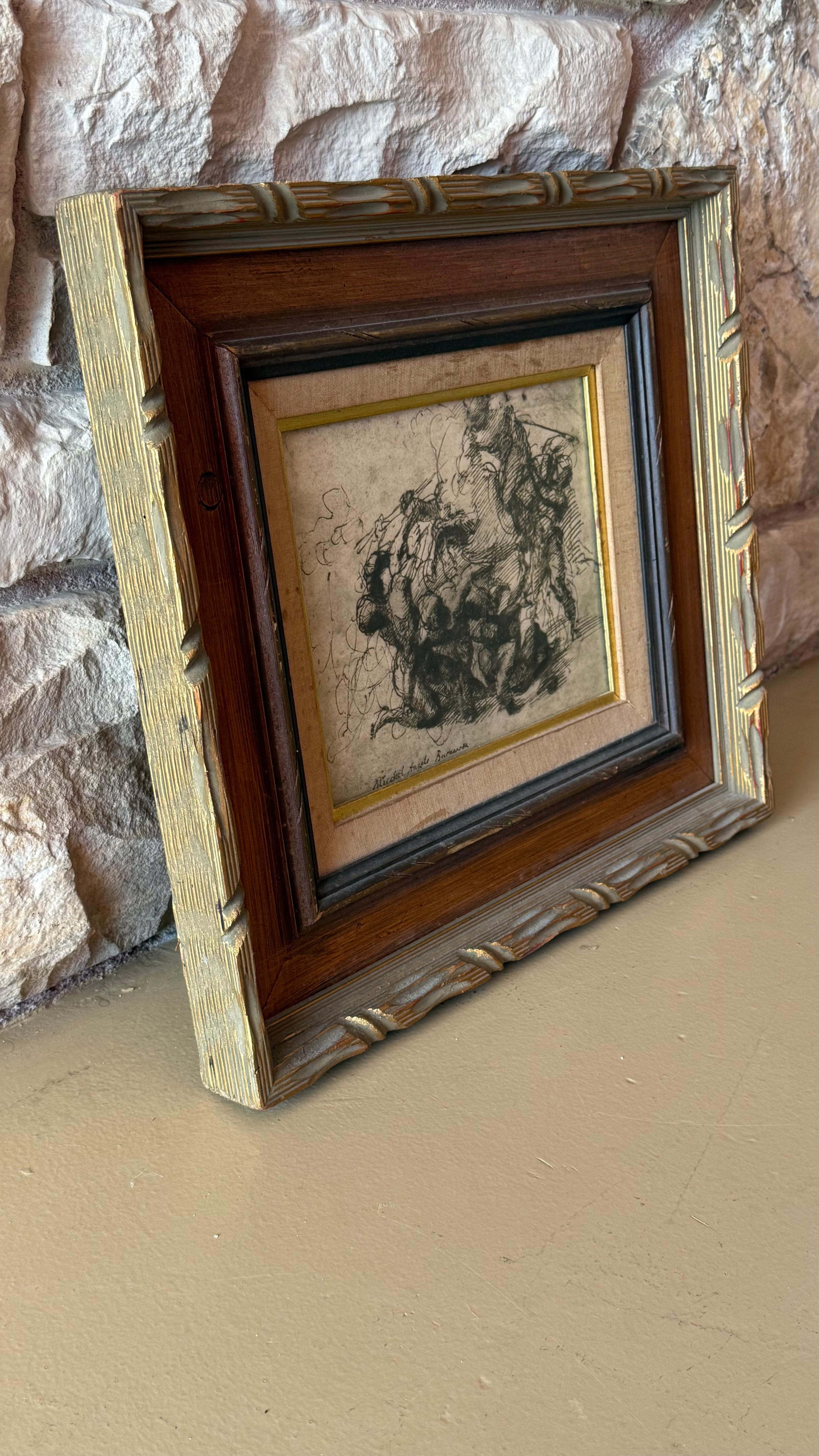 Legno Stampa figurativa gestuale di Michelangelo Buonarosa, inizio XIX sec. in vendita