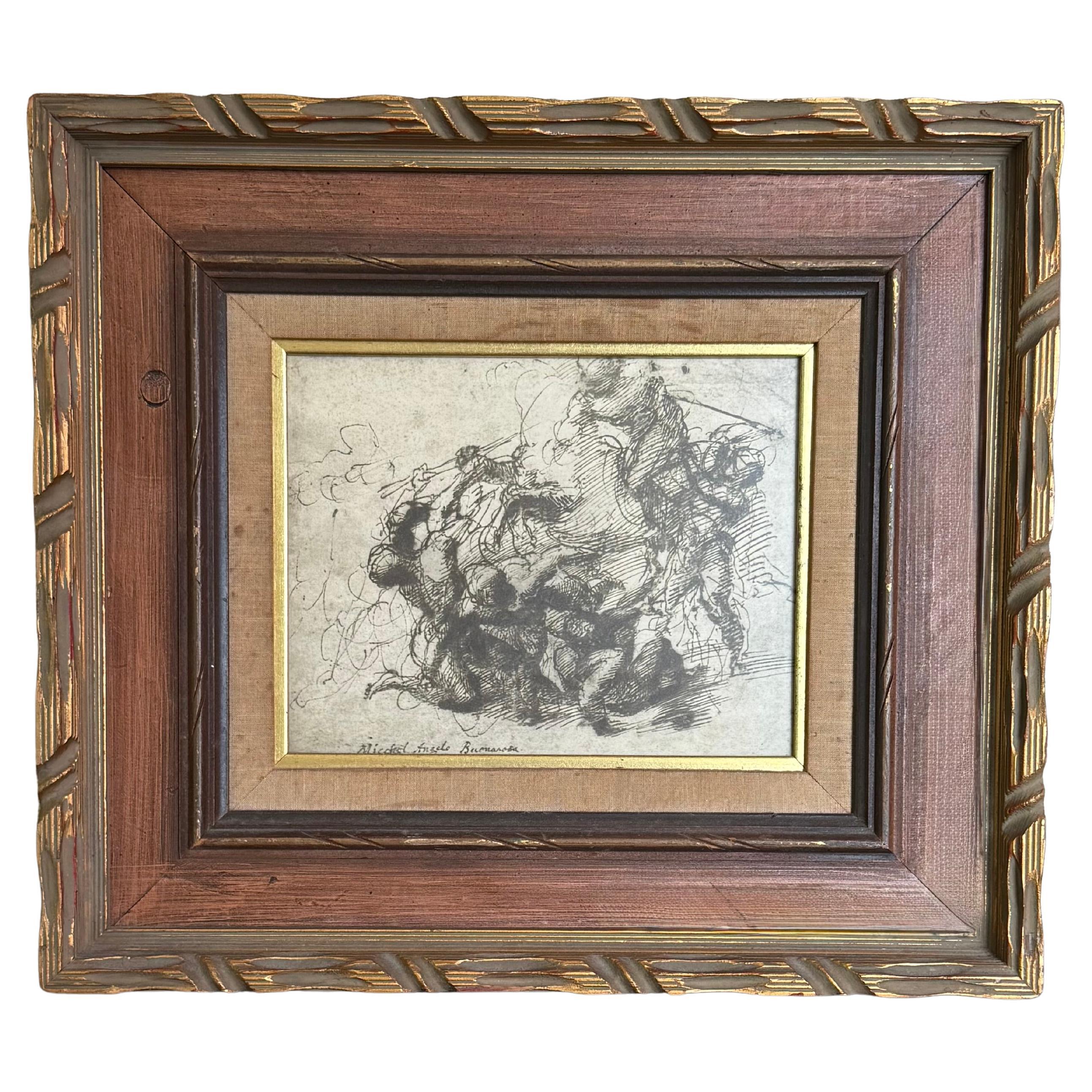 Stampa figurativa gestuale di Michelangelo Buonarosa, inizio XIX sec. in vendita