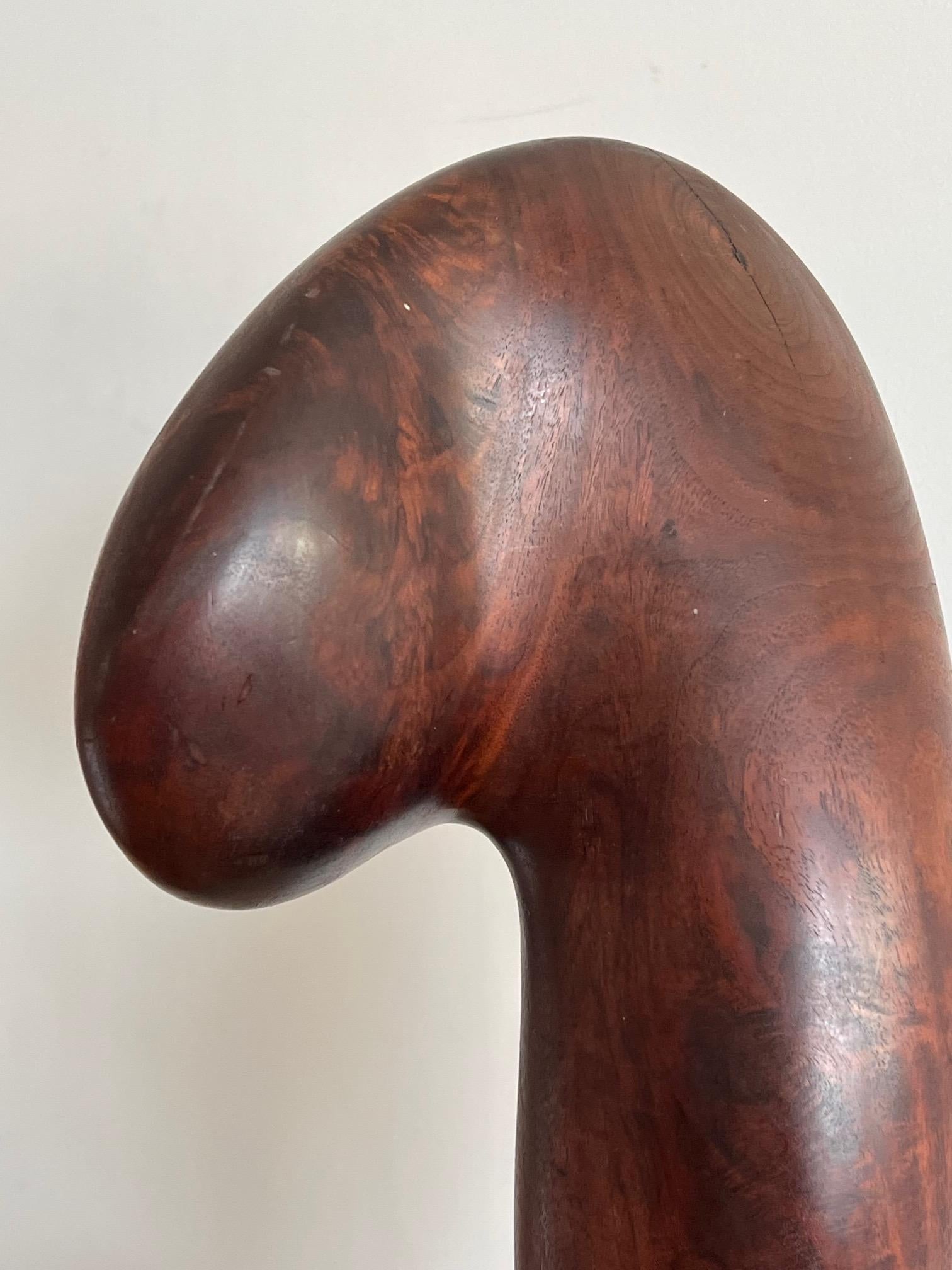 Figurative Walnut Sculpture In Good Condition For Sale In St.Petersburg, FL