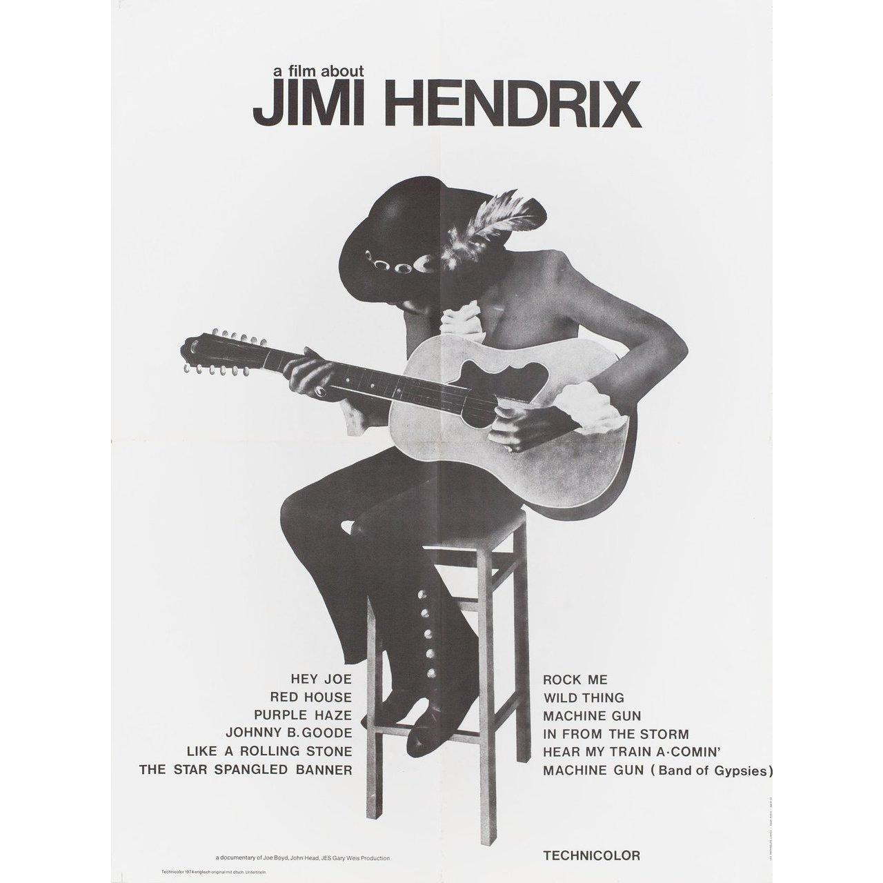 A Film about Jimi Hendrix 1974 French Moyenne Film Poster In Good Condition In New York, NY