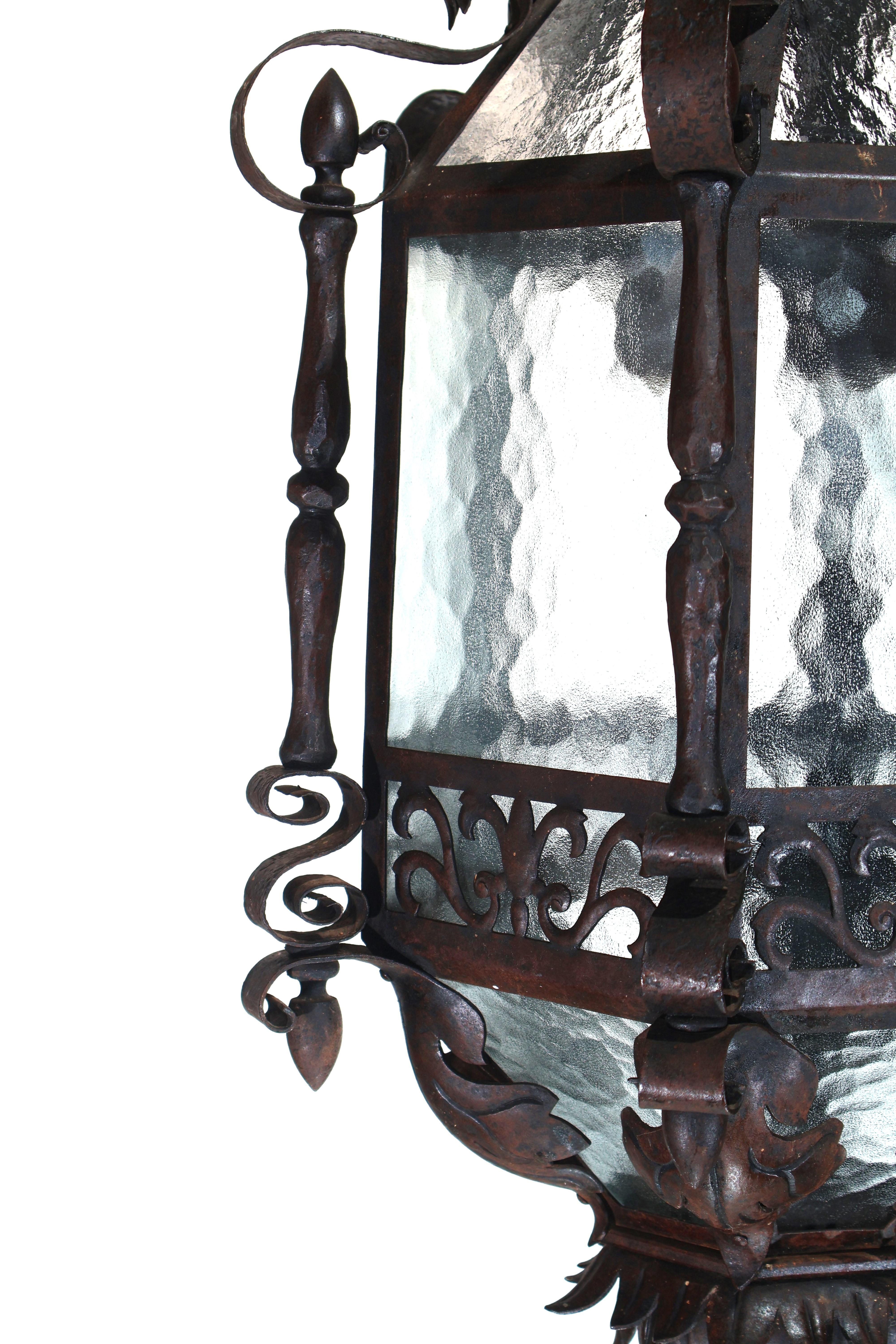 A Find Hand Hammered Iron Lantern For Sale 1