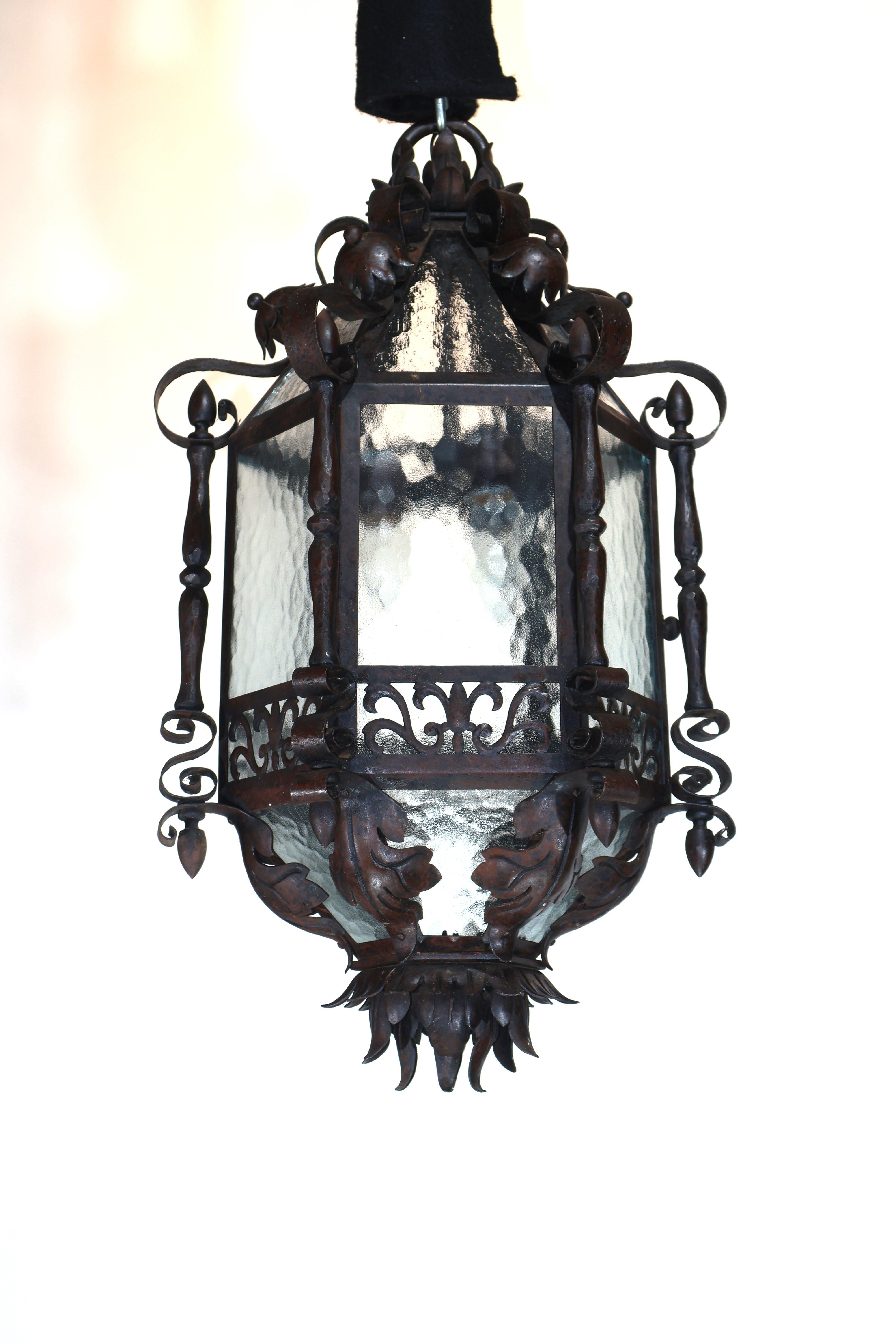 A Find Hand Hammered Iron Lantern For Sale 2
