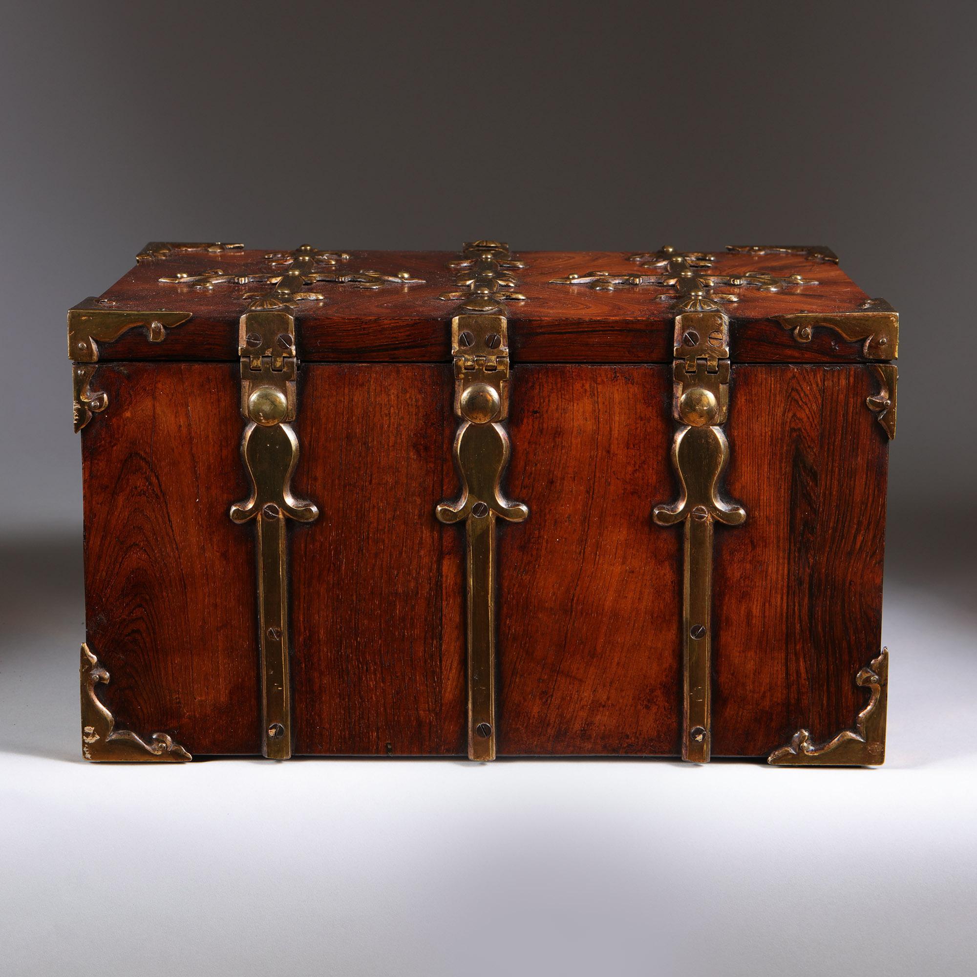 18th Century and Earlier A Fine 17th C. William and Mary Kingwood Strongbox or Coffre Fort, Circa 1690 For Sale
