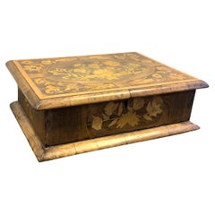 Antique Fine 17th Century and Later Floral Marquetry Box 