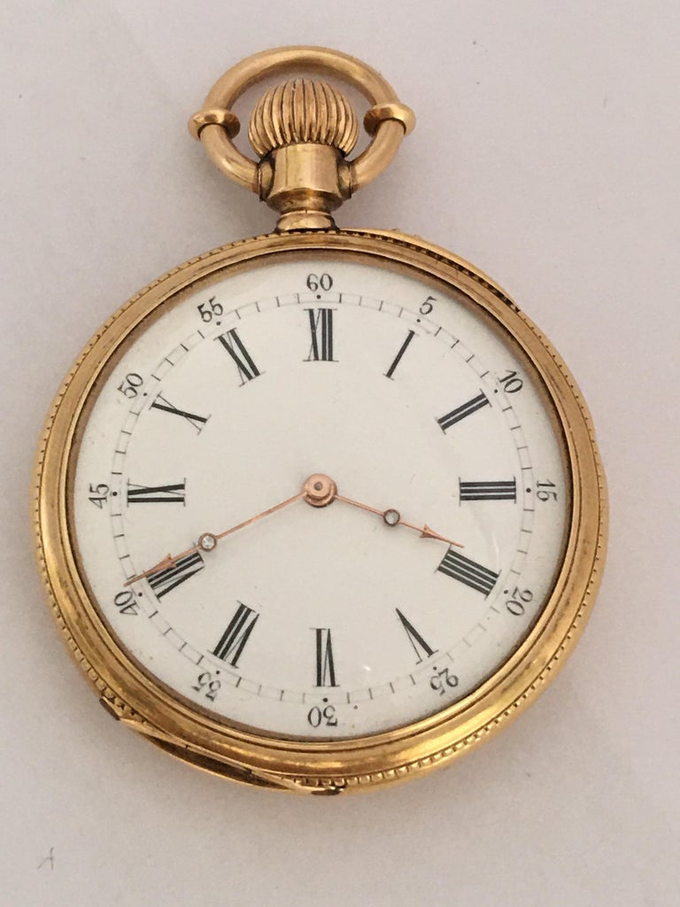 Fine 18 Karat Gold and Diamonds Ladies Fob Watch For Sale at 1stdibs