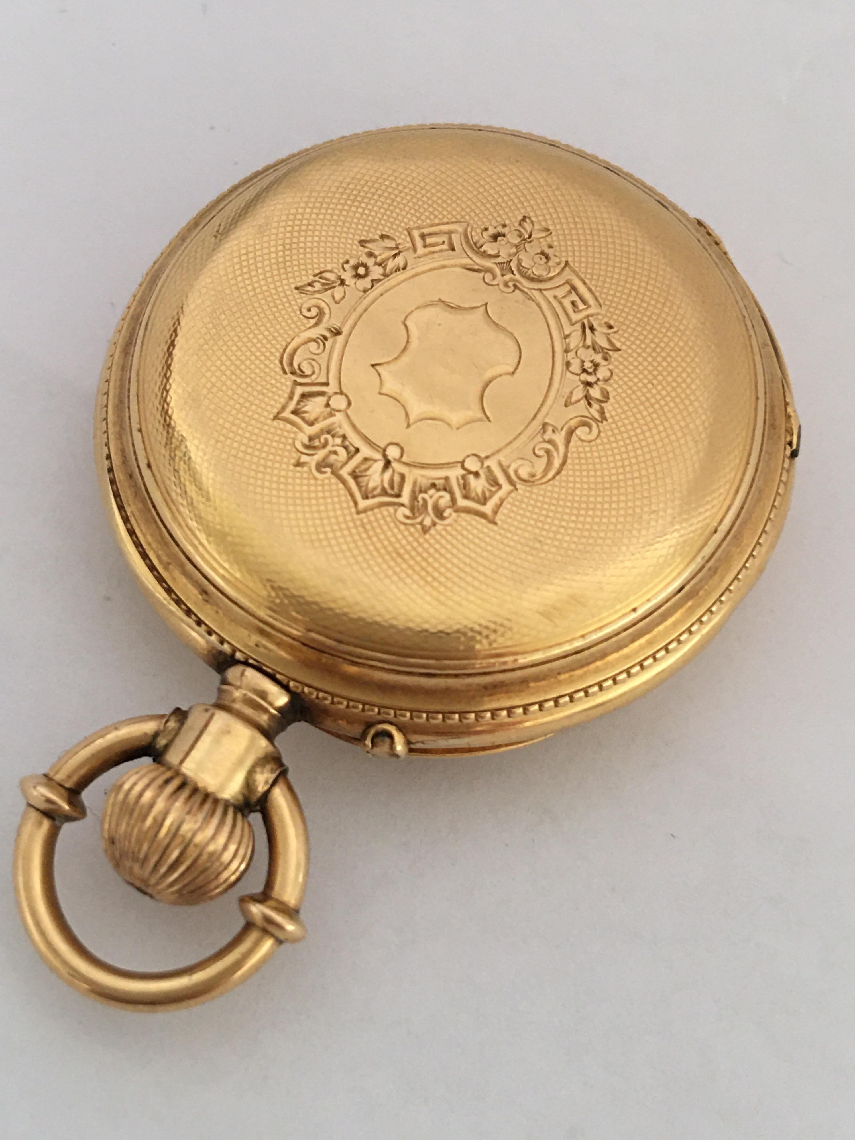 Fine 18 Karat Gold and Diamonds Ladies Fob Watch 7