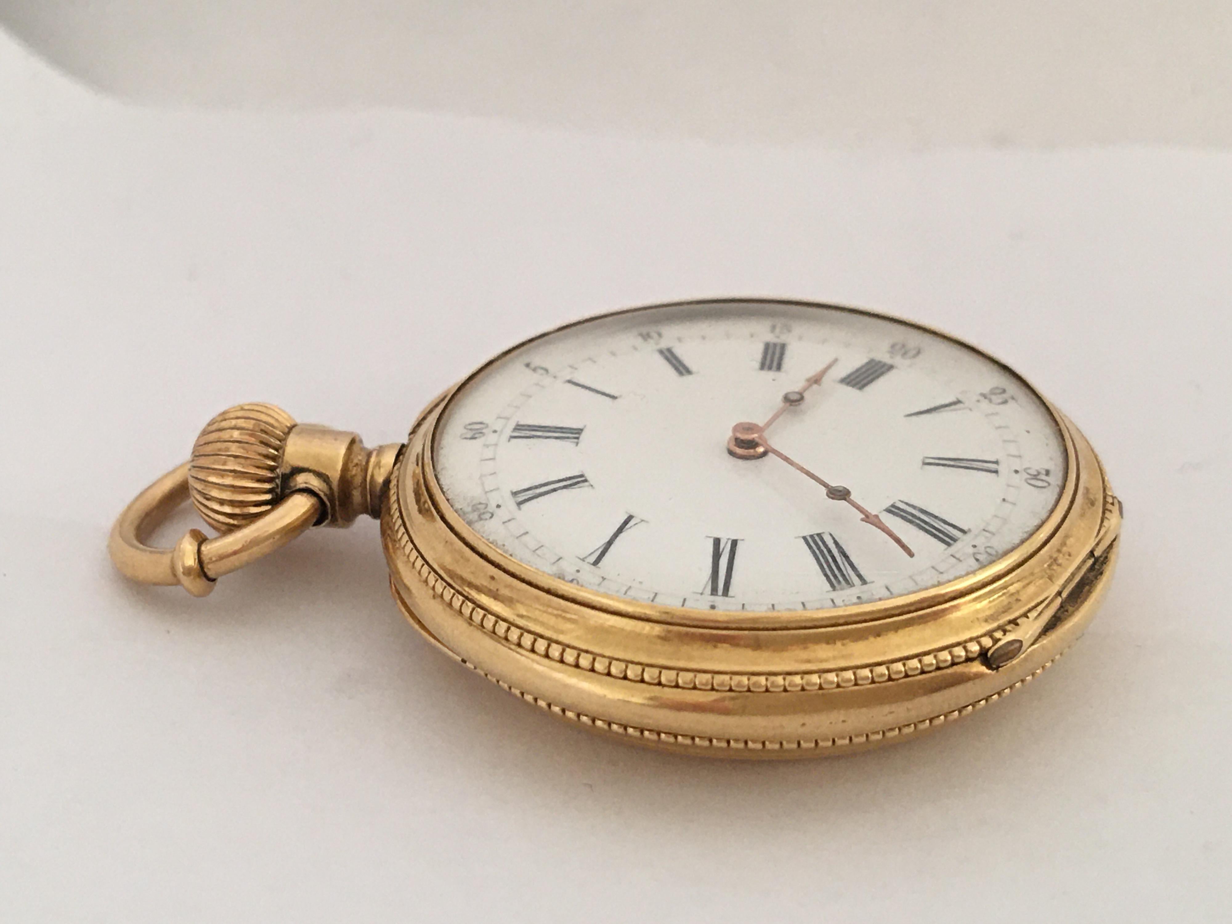Fine 18 Karat Gold and Diamonds Ladies Fob Watch 8