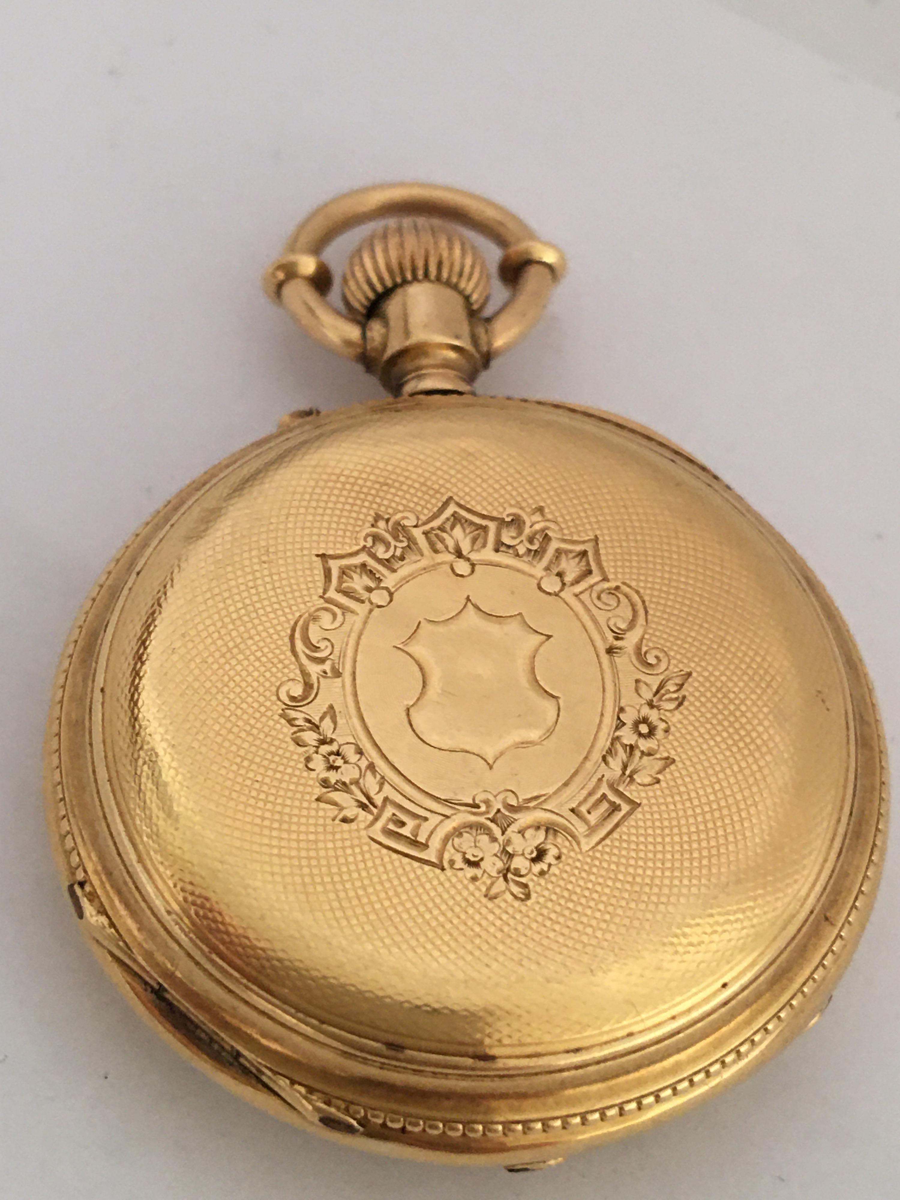 Fine 18 Karat Gold and Diamonds Ladies Fob Watch 9