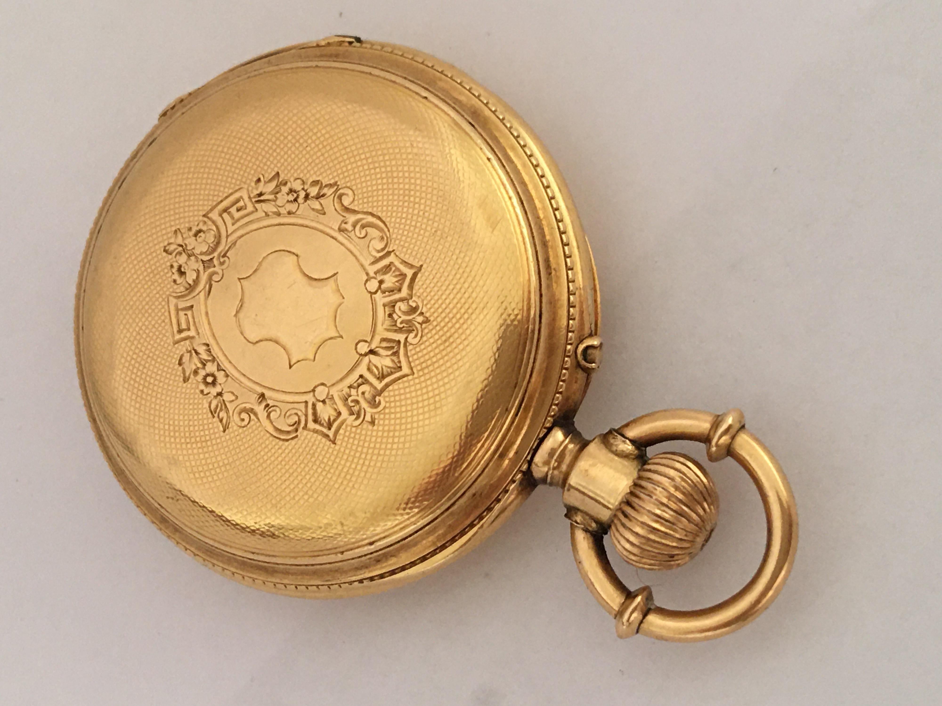 Fine 18 Karat Gold and Diamonds Ladies Fob Watch 10