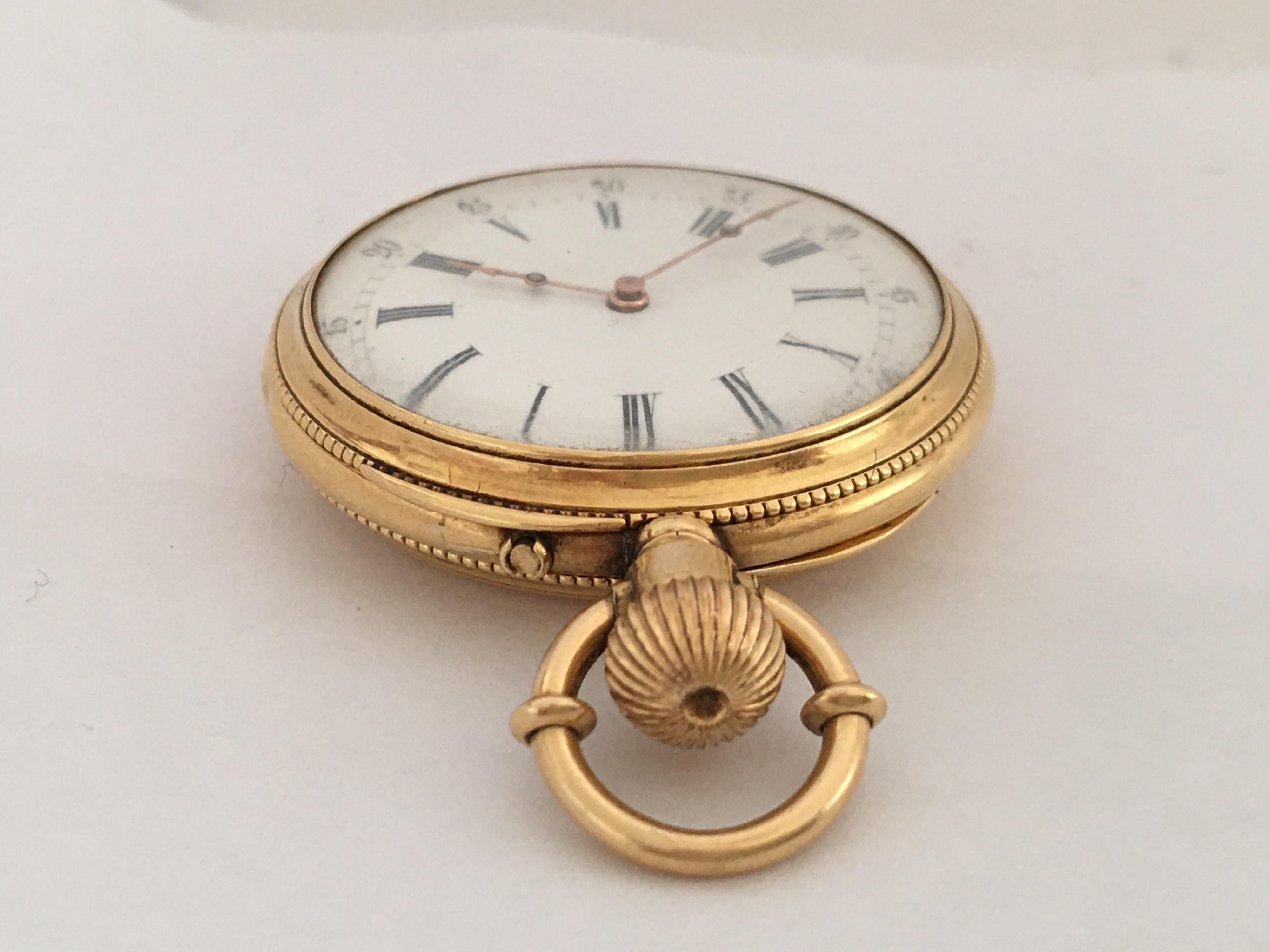 Fine 18 Karat Gold and Diamonds Ladies Fob Watch 11