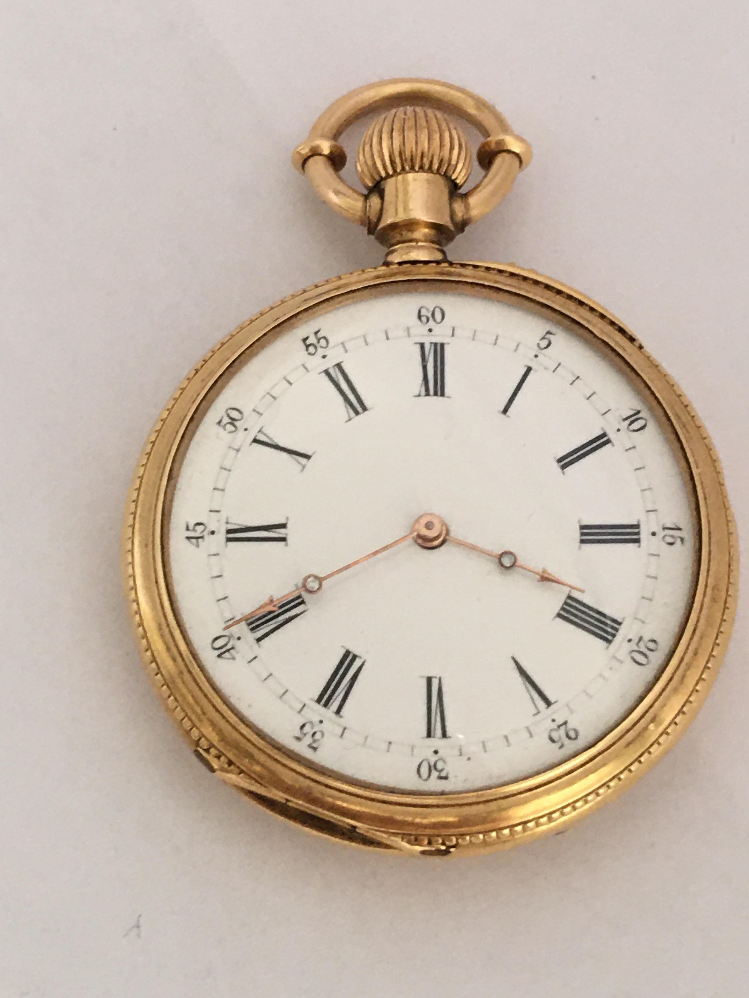 Fine 18 Karat Gold and Diamonds Ladies Fob Watch 13