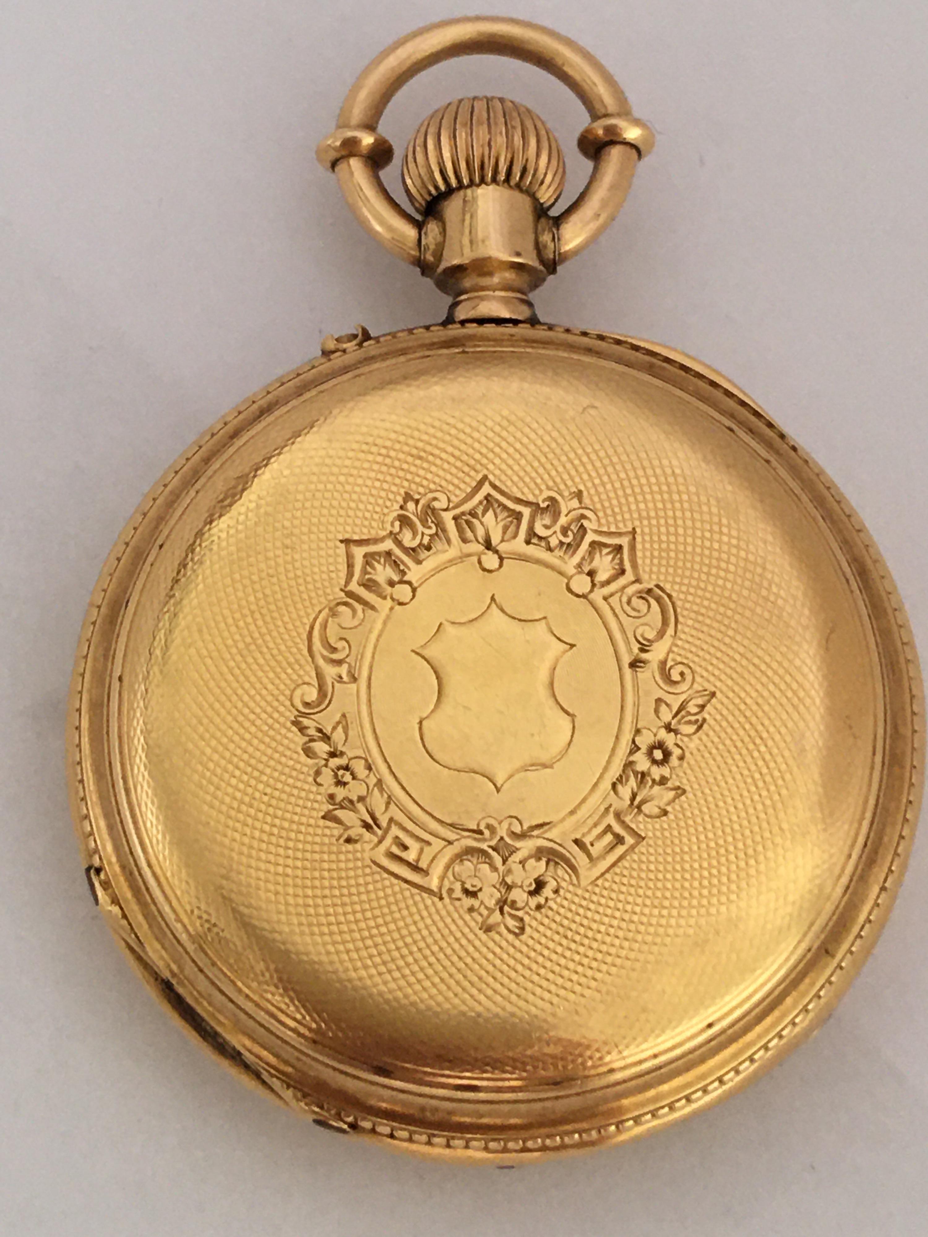 Fine 18 Karat Gold and Diamonds Ladies Fob Watch In Good Condition In Carlisle, GB