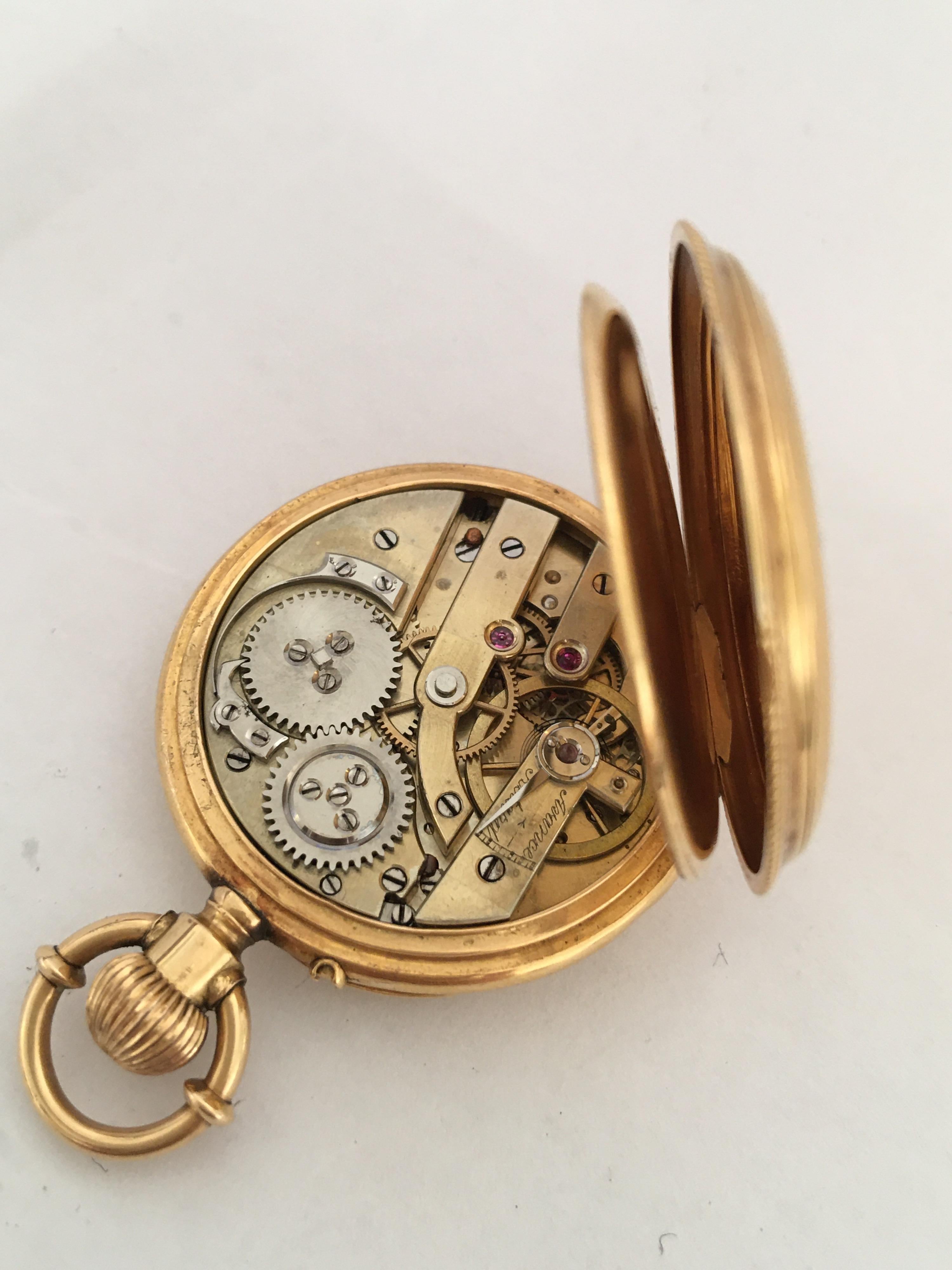 Fine 18 Karat Gold and Diamonds Ladies Fob Watch 3