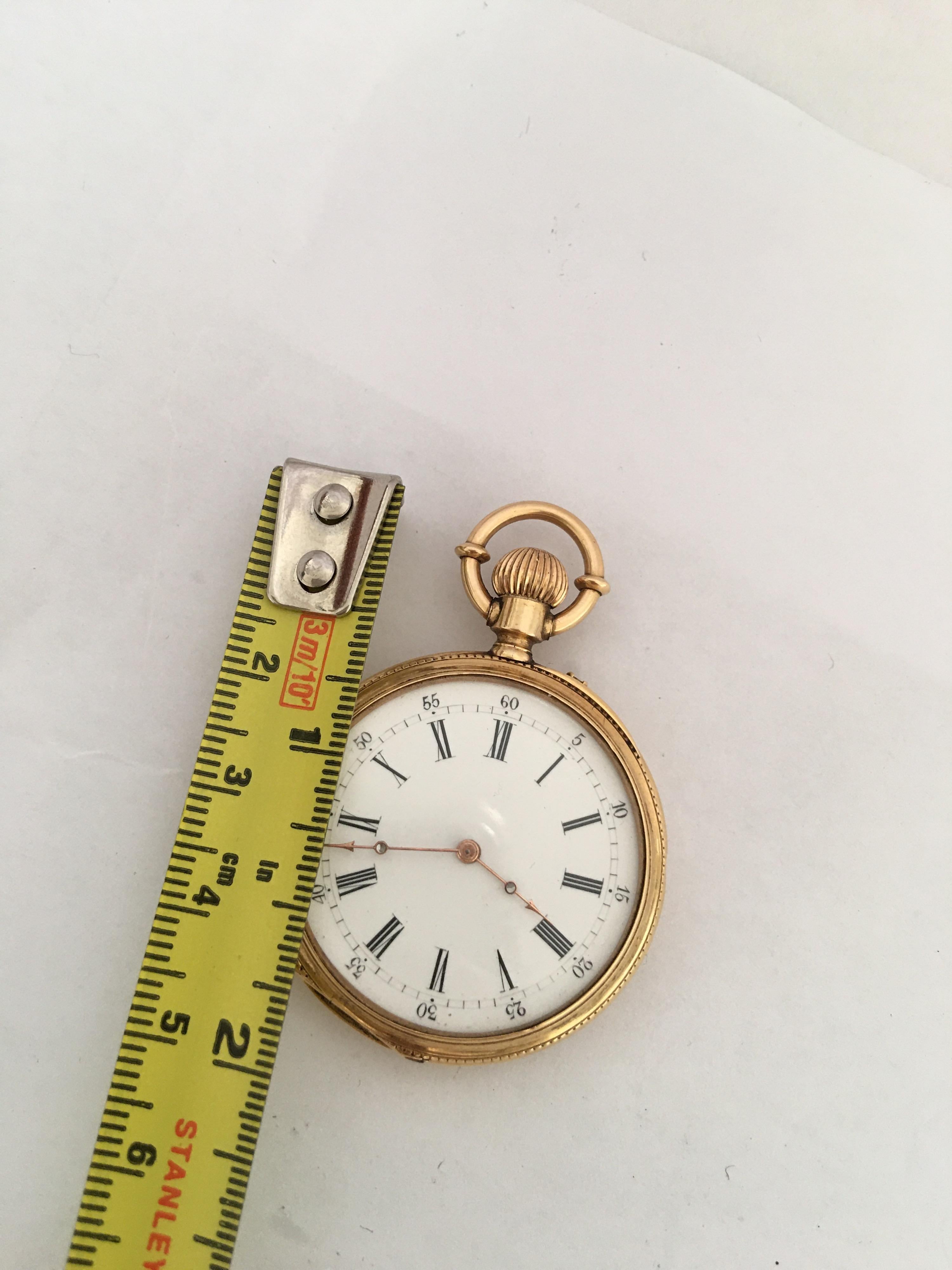 Fine 18 Karat Gold and Diamonds Ladies Fob Watch 4
