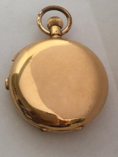Fine 18 Karat Gold Full Hunter Chronograph and Quarter Repeating Pocket Watch