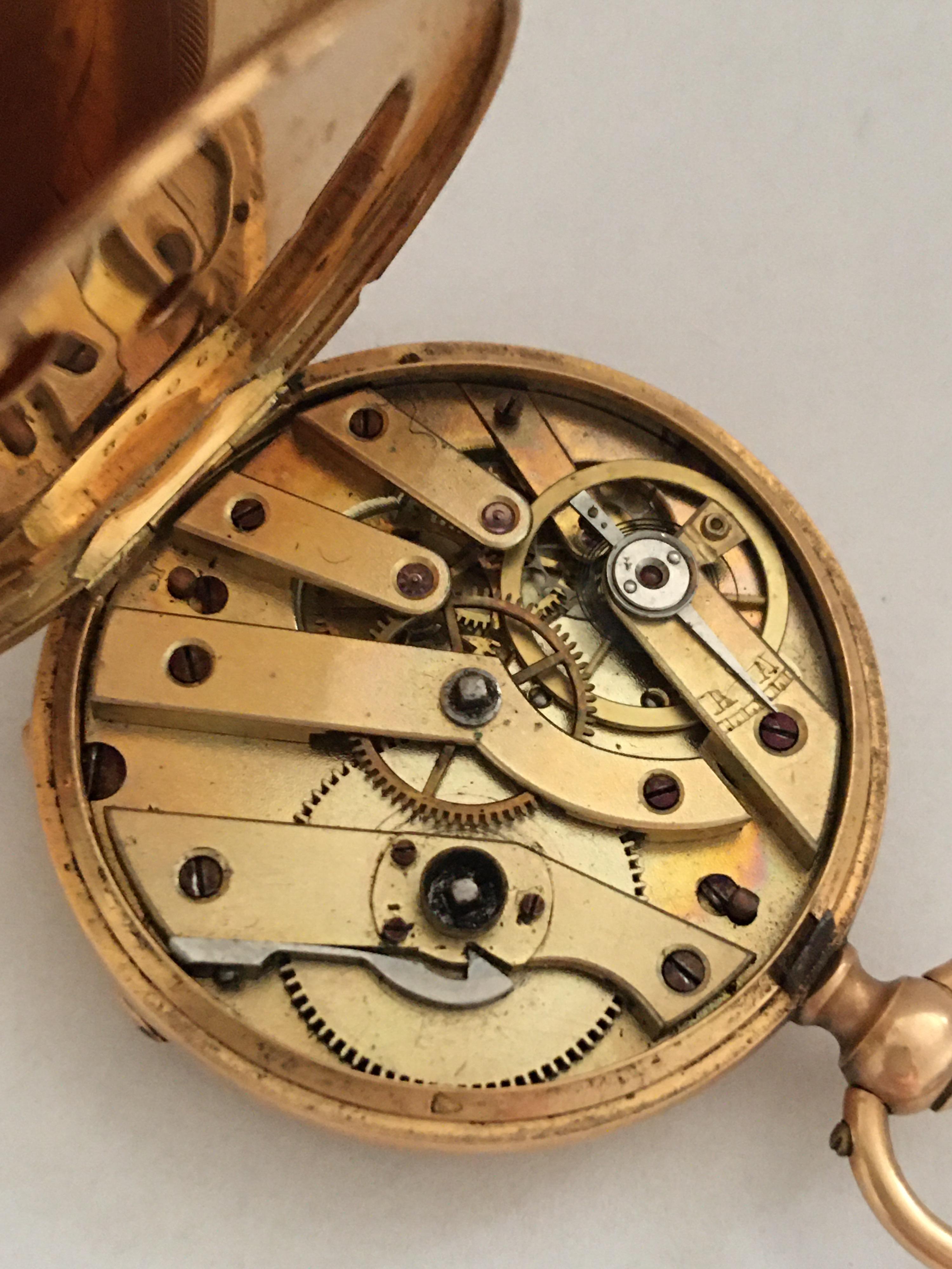 Fine 18 Karat Gold Victorian Period Small Pocket Watch 6