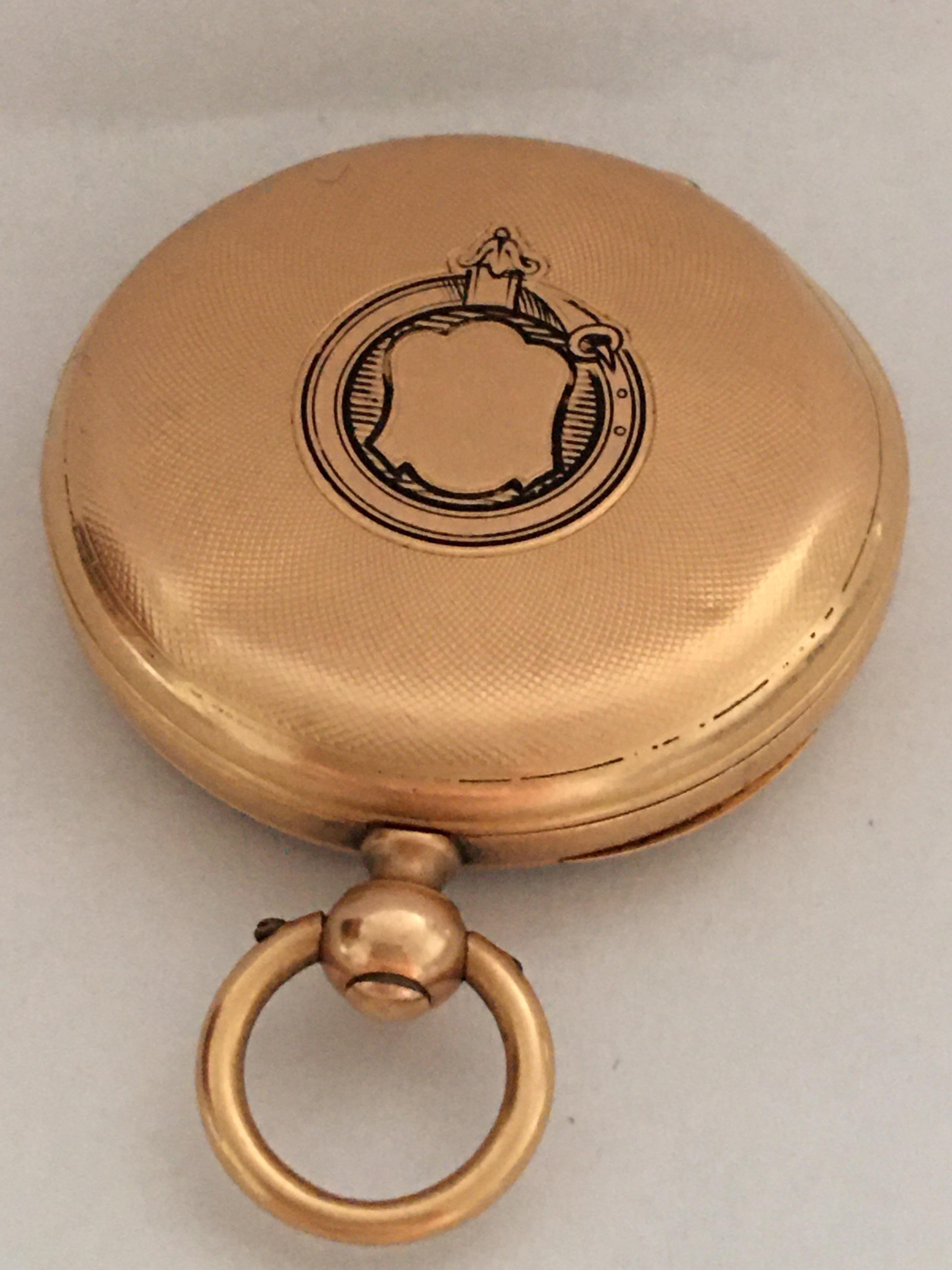 Fine 18 Karat Gold Victorian Period Small Pocket Watch 1