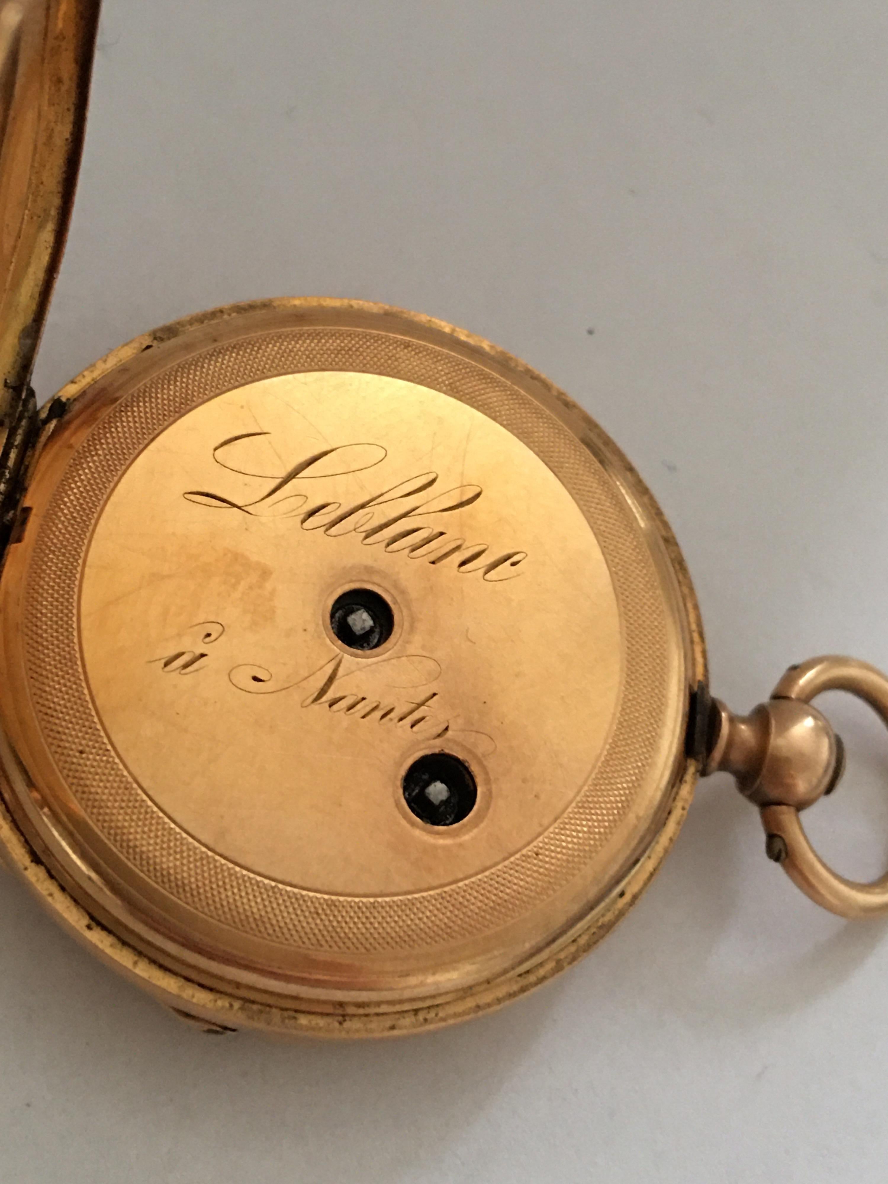 Fine 18 Karat Gold Victorian Period Small Pocket Watch 3