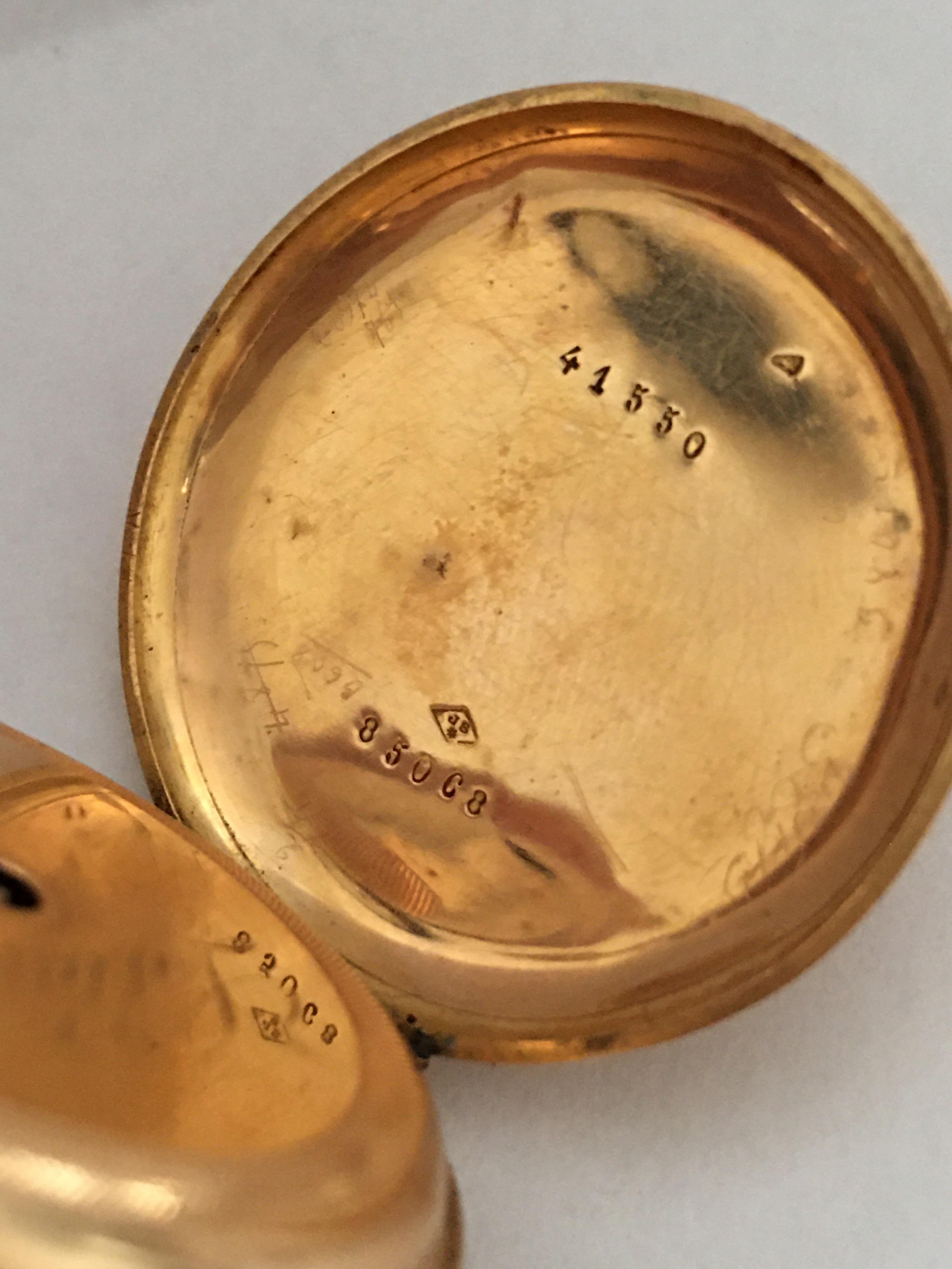Fine 18 Karat Gold Victorian Period Small Pocket Watch 4