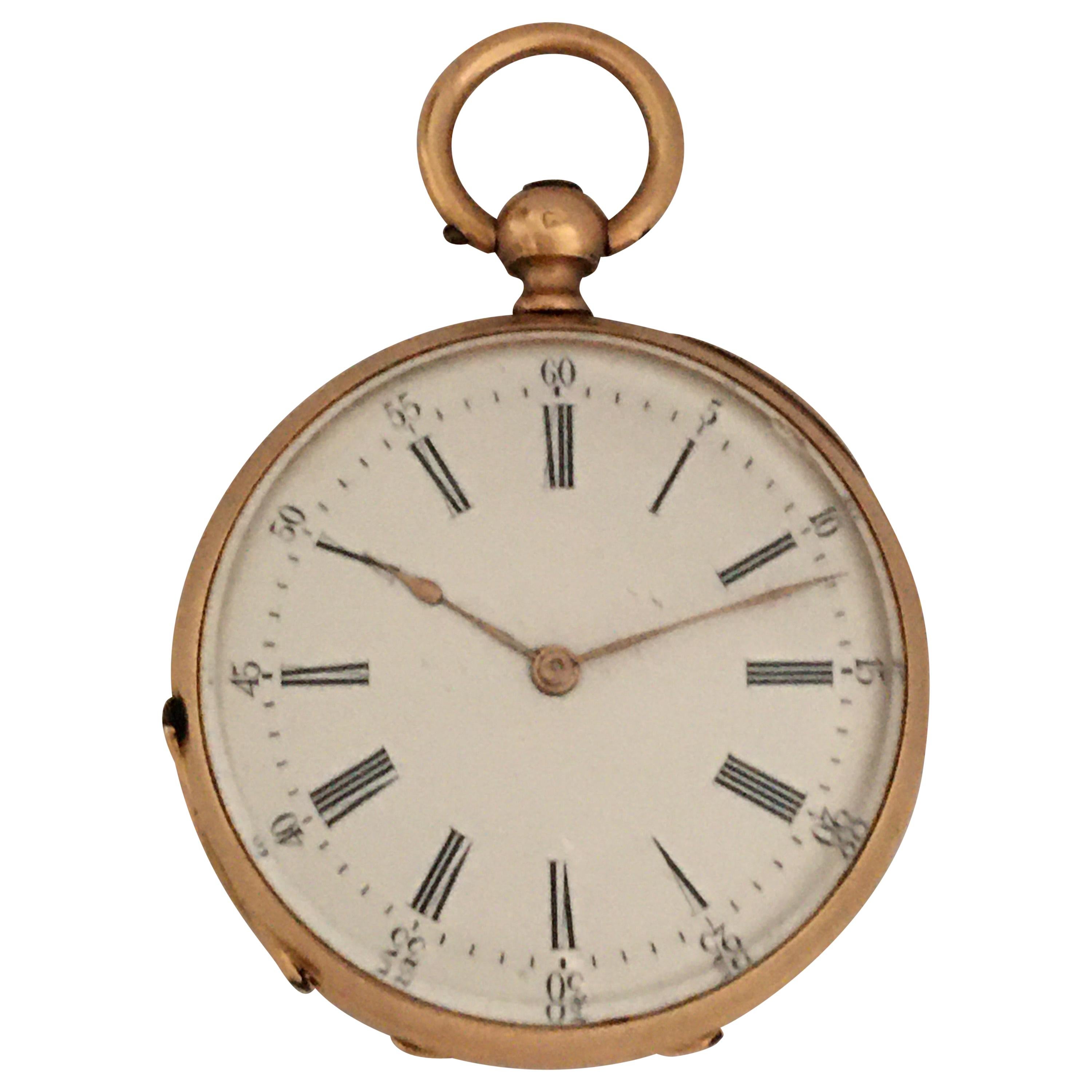 Fine 18 Karat Gold Victorian Period Small Pocket Watch