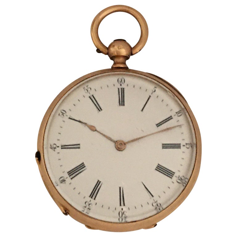 Fine 18 Karat Gold Victorian Period Small Pocket Watch For Sale at 1stdibs