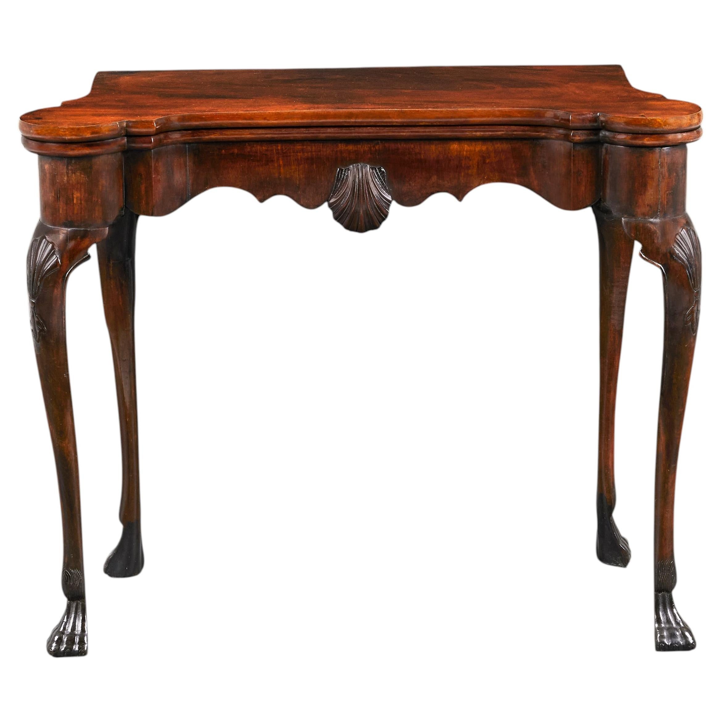 A Fine 18th Century George II Irish Folding Card Table