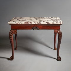 Raffinato tavolo da console con piano in marmo in mogano del XVIII secolo di Giorgio II, Inghilterra
